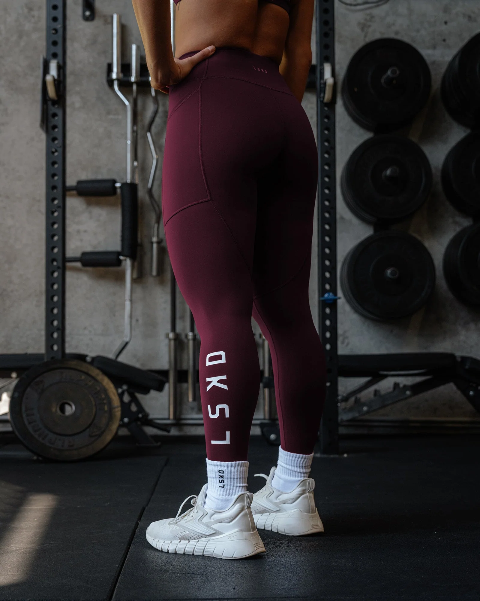 Rep Ultra High-Rise Full Length Legging Pockets - Cherry Lacquer-White - Image 3