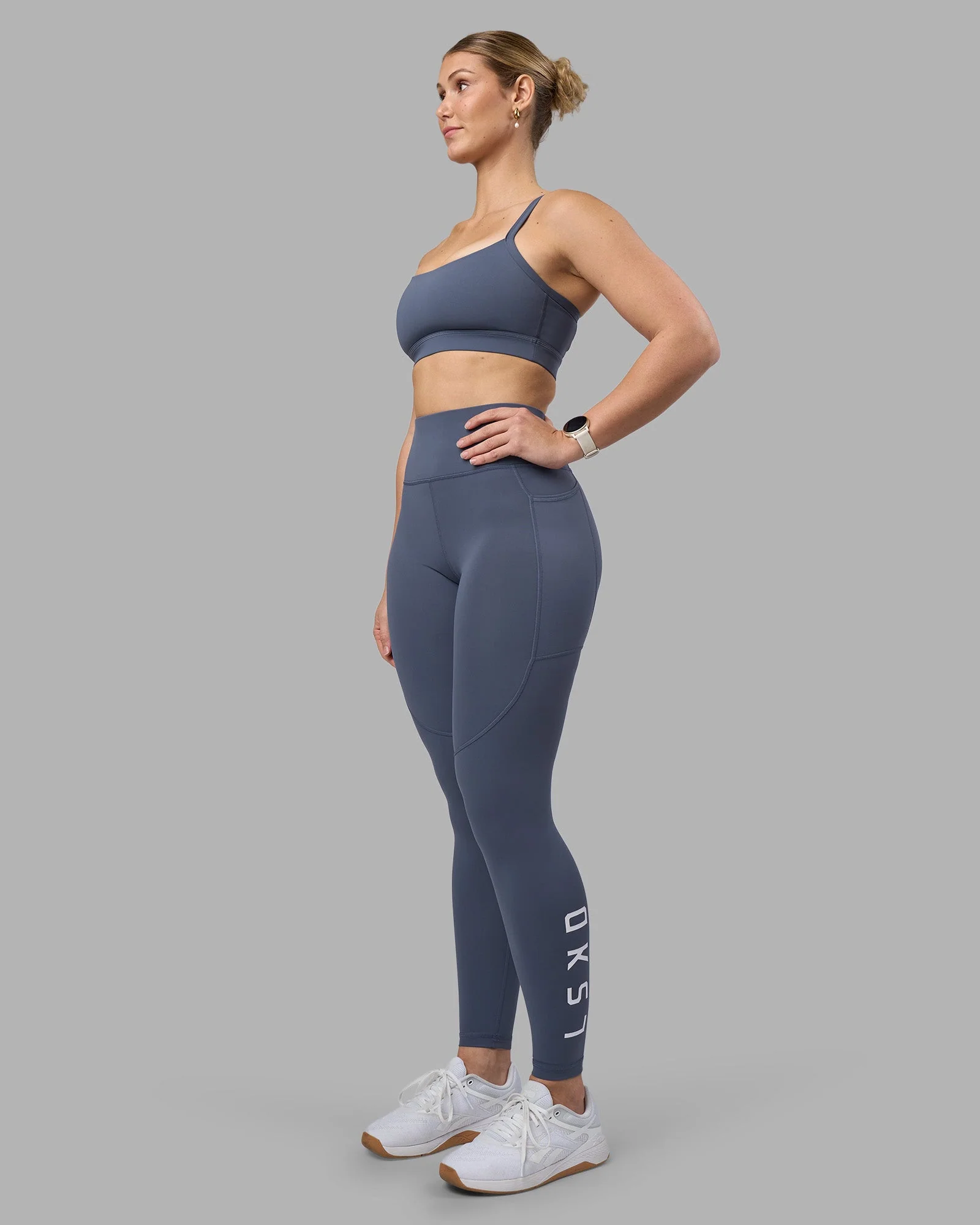 Rep Ultra High-Rise Full Length Legging Pockets - Night Shadow-White