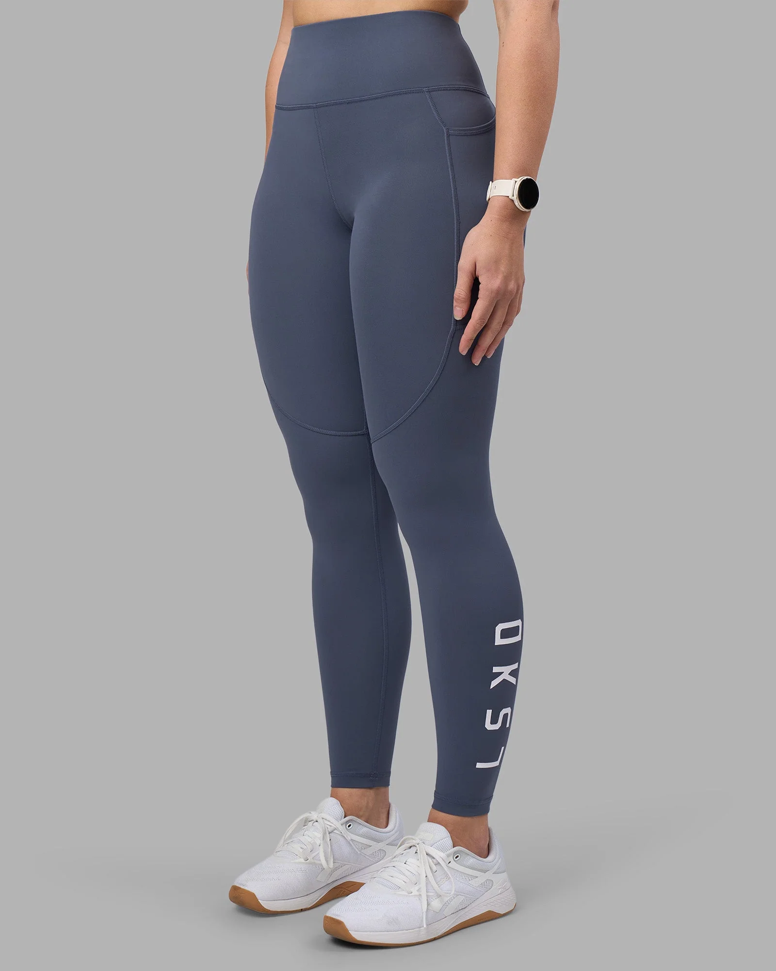Rep Ultra High-Rise Full Length Legging Pockets - Night Shadow-White - Image 6