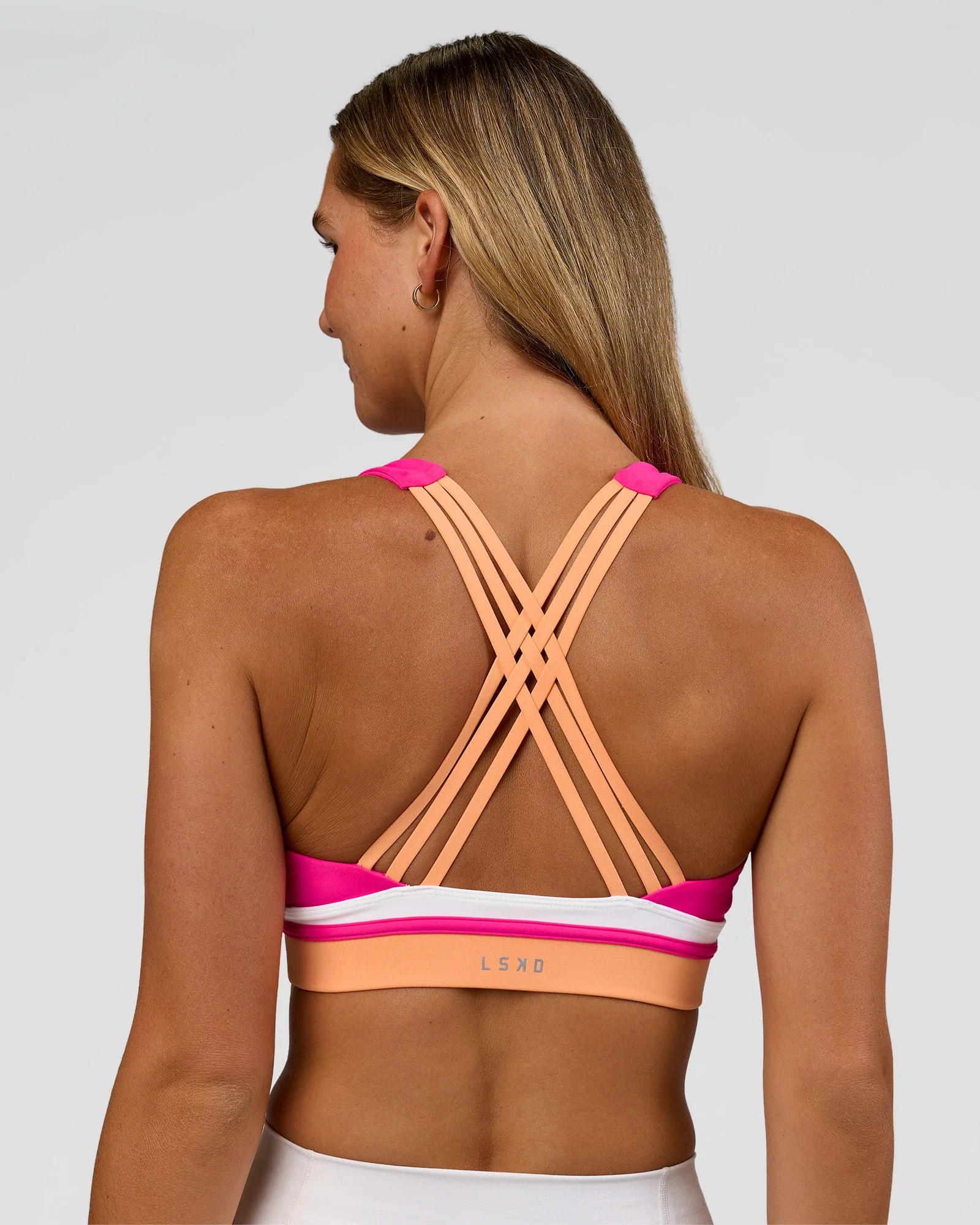Revitalise Flash Sports Bra - Ultra Pink-Cantaloupe-White