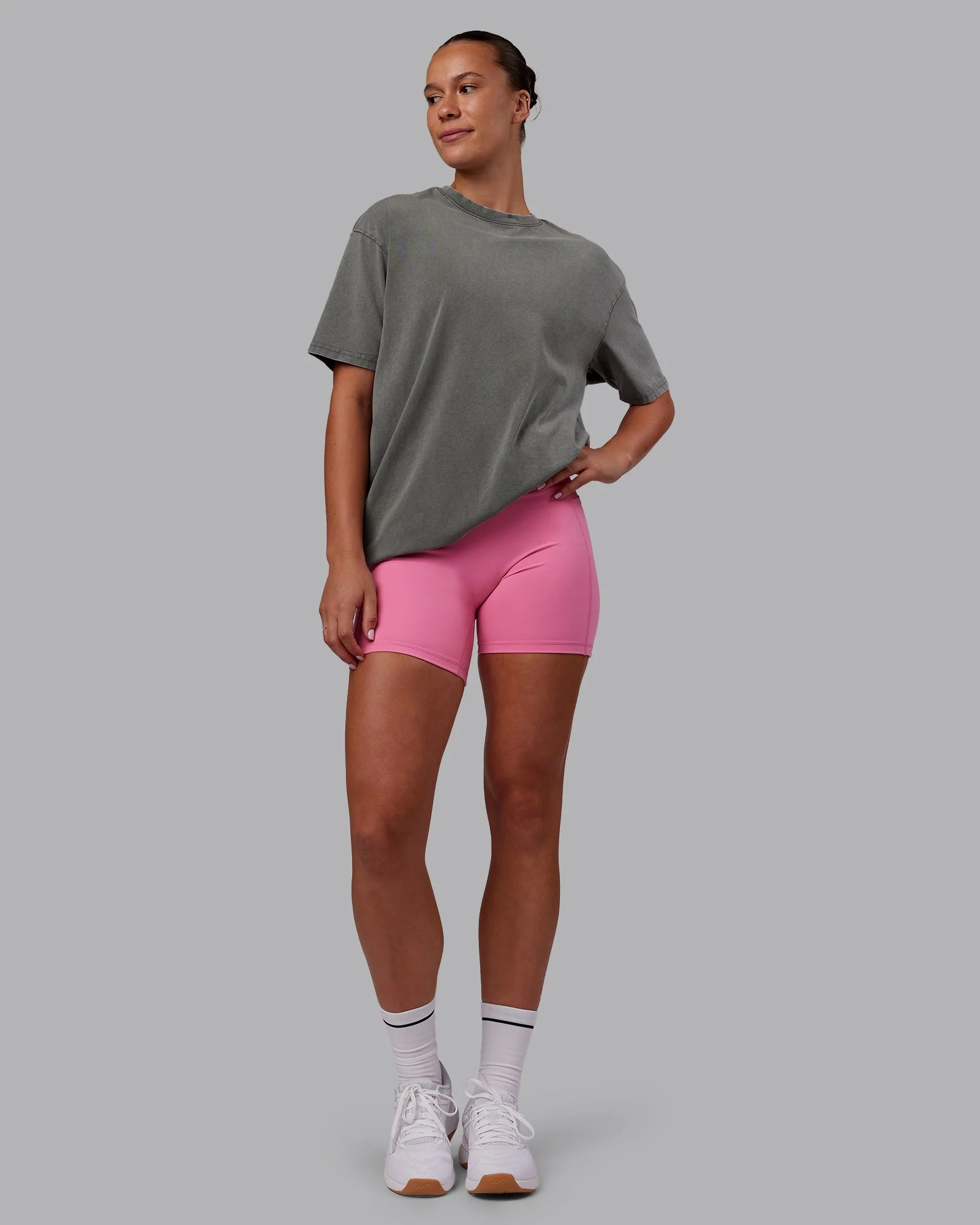Rise & Lift Washed FLXCotton Oversized Tee - Graphite-Purple Opulence - Image 13
