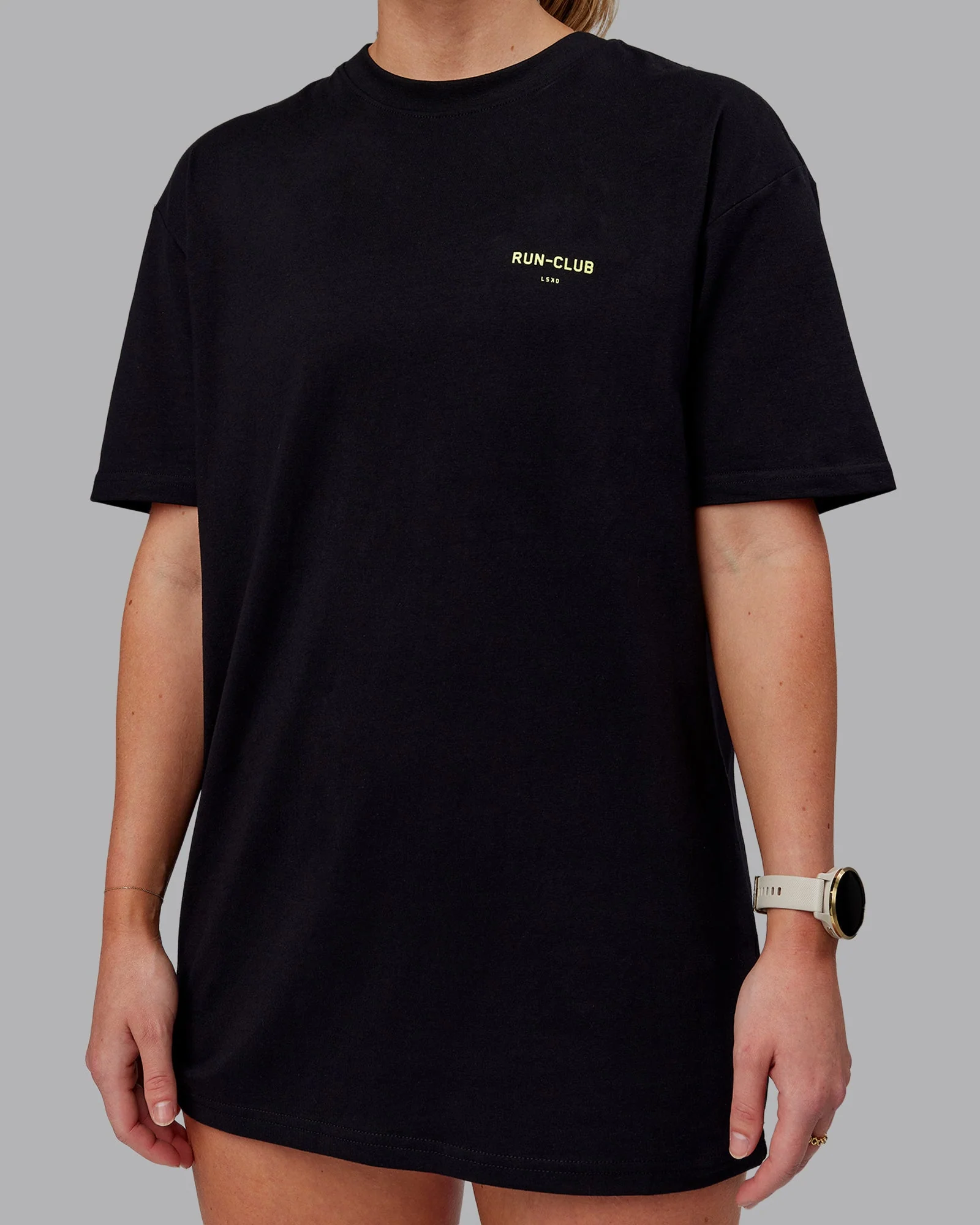 RUN CLUB FLXCotton Tee Oversize - Black-Volt - Image 12