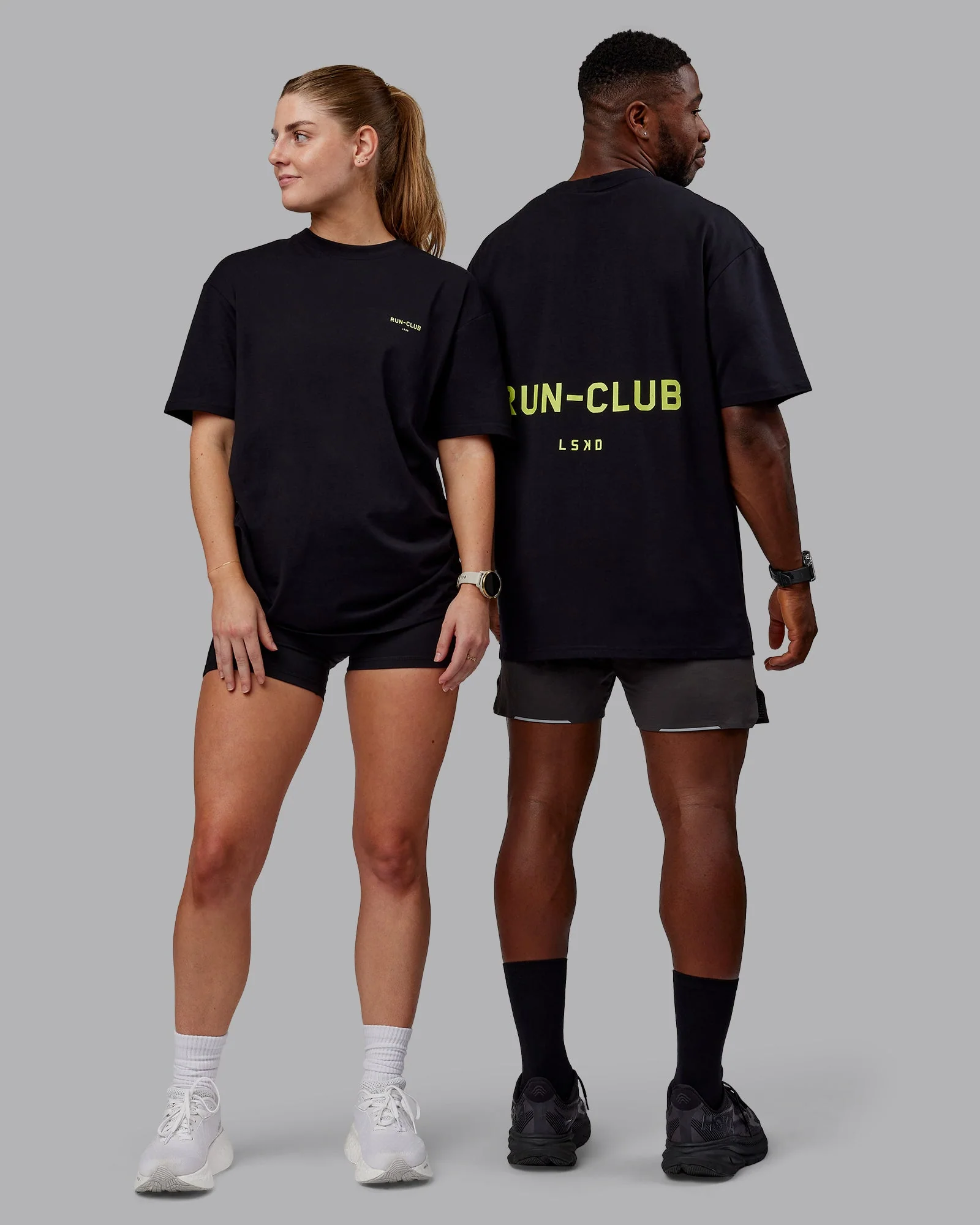 RUN CLUB FLXCotton Tee Oversize - Black-Volt - Image 7