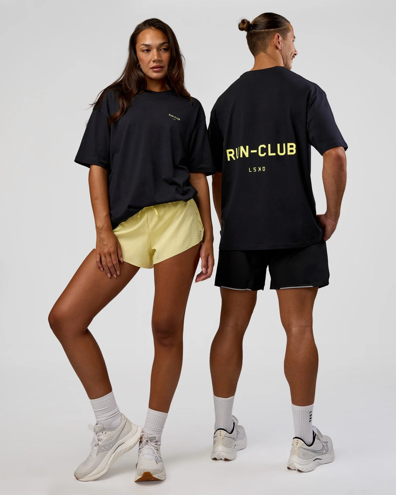 RUN CLUB FLXCotton Tee Oversize - Black-Yellow Fizz