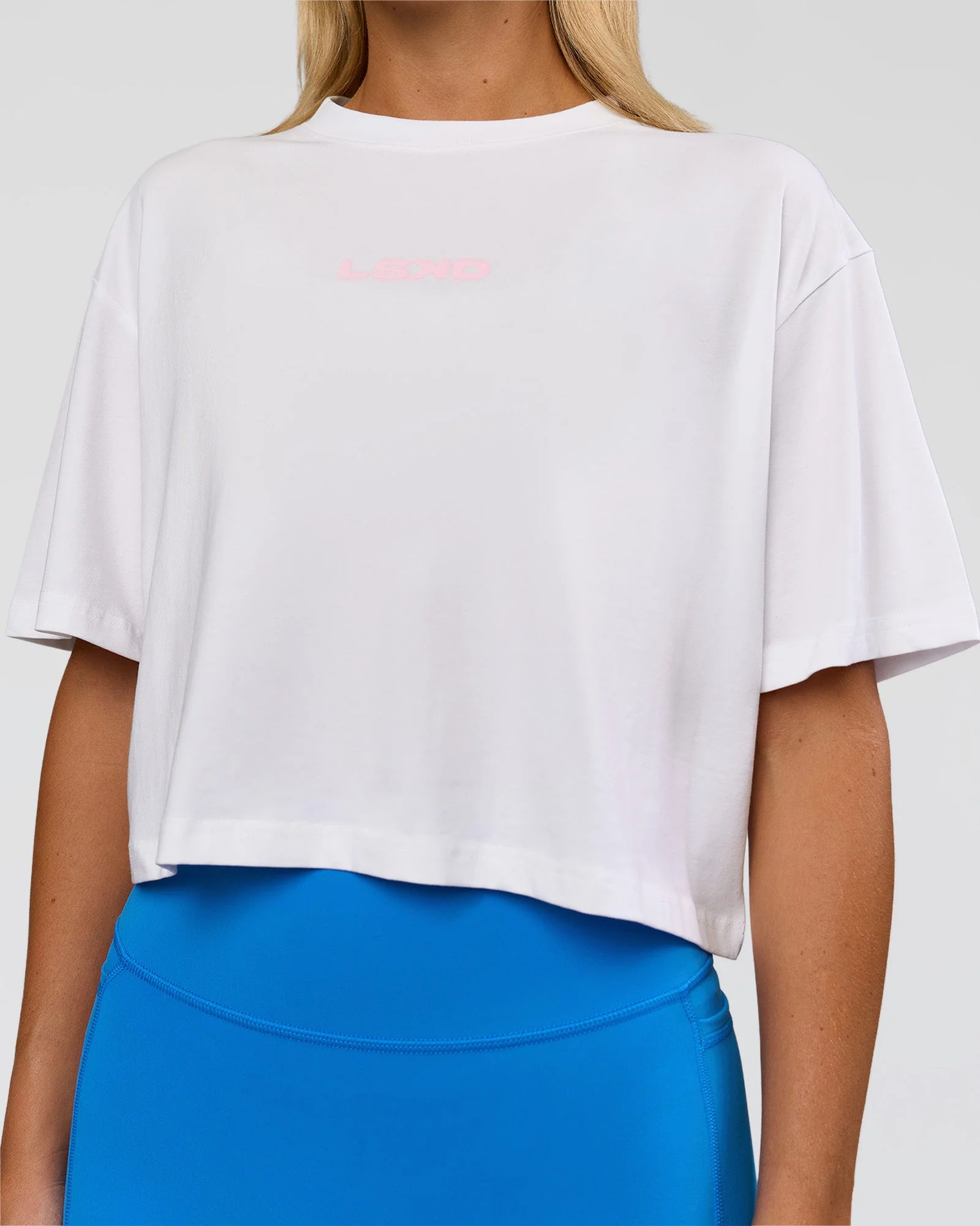 Run Fast Lift Heavy FLXCotton Cropped Tee - White - Image 6