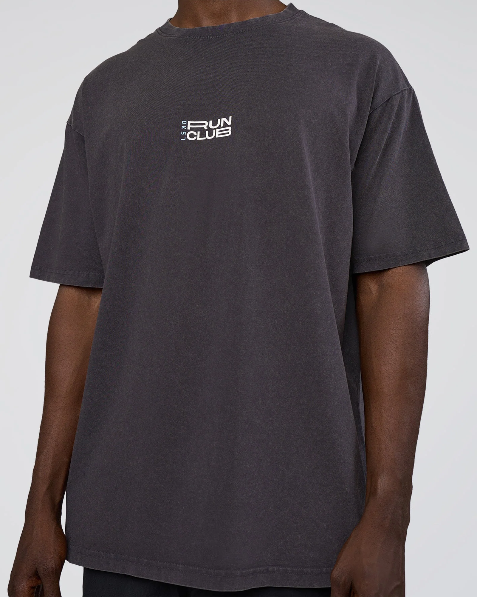 Runner's FLXCotton Oversized Tee - Black Washed-White - Image 10