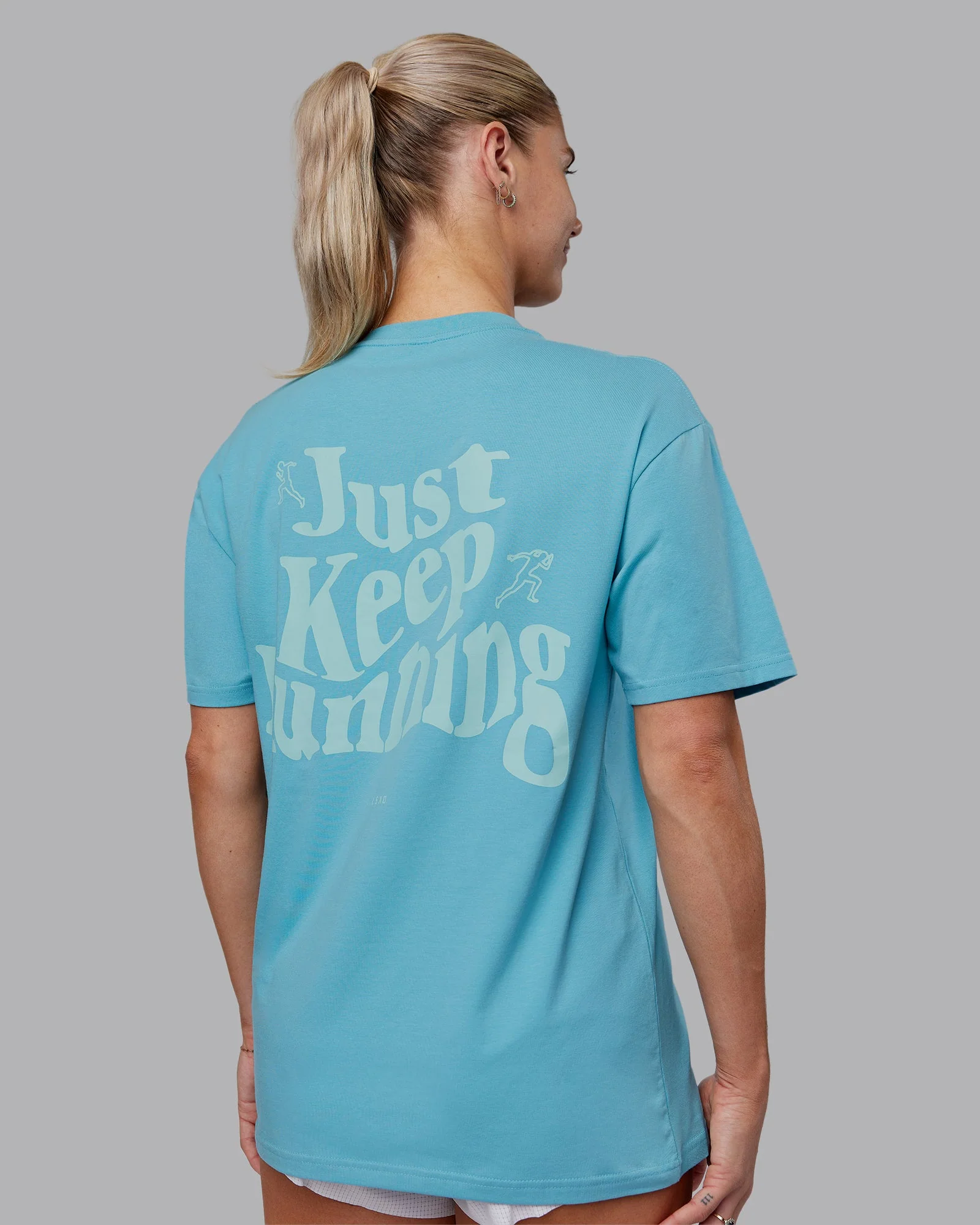 Just Run FLXCotton Oversized Tee - Retro Blue-Light Retro Blue - Image 2