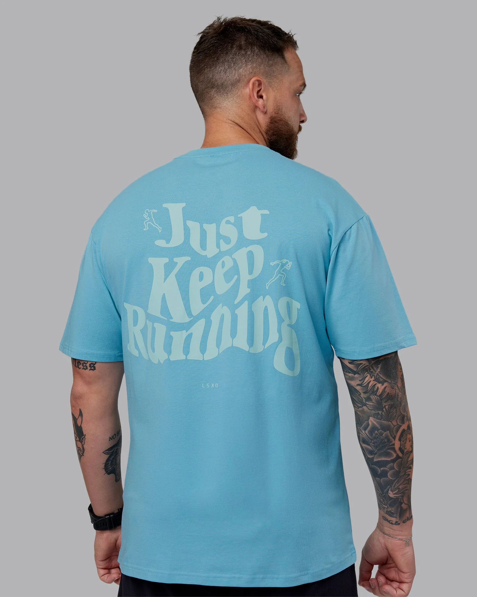 Just Run FLXCotton Oversized Tee - Retro Blue-Light Retro Blue - Image 7