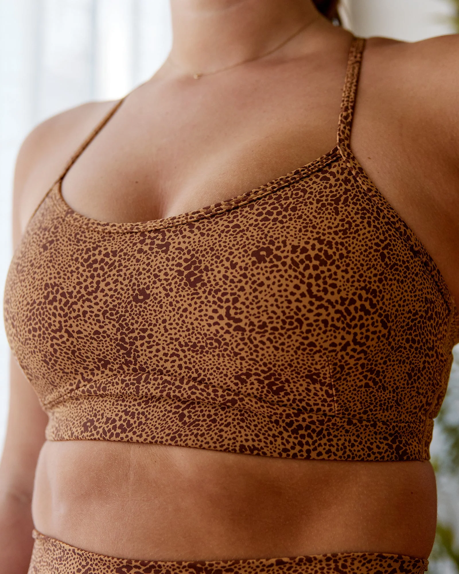 Rush Sports Bra - Caramel Agile Print