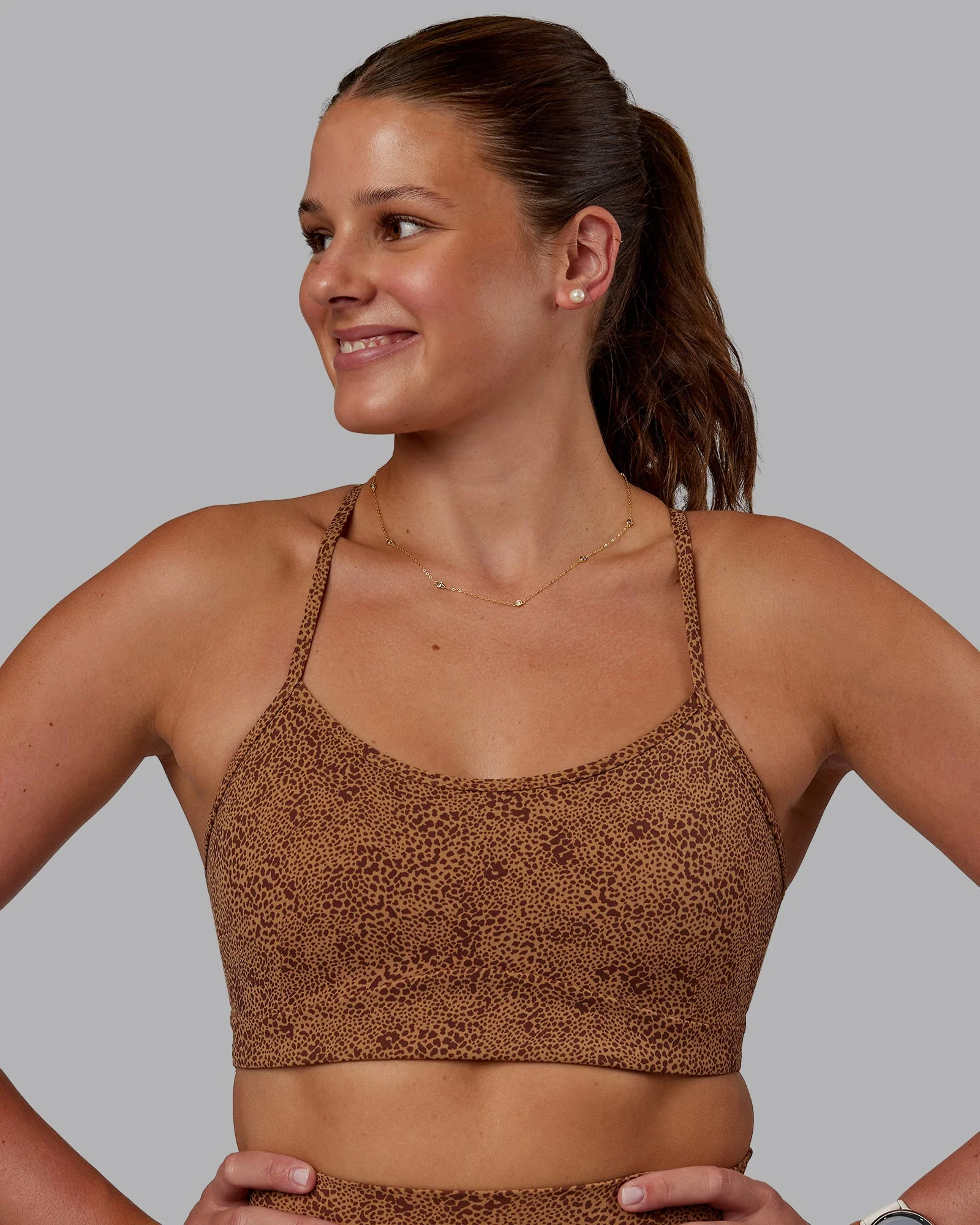 Rush Sports Bra - Caramel Agile Print - Image 10