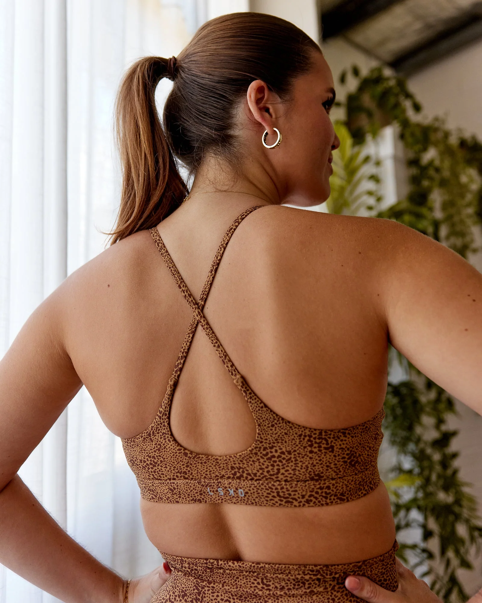 Rush Sports Bra - Caramel Agile Print - Image 4
