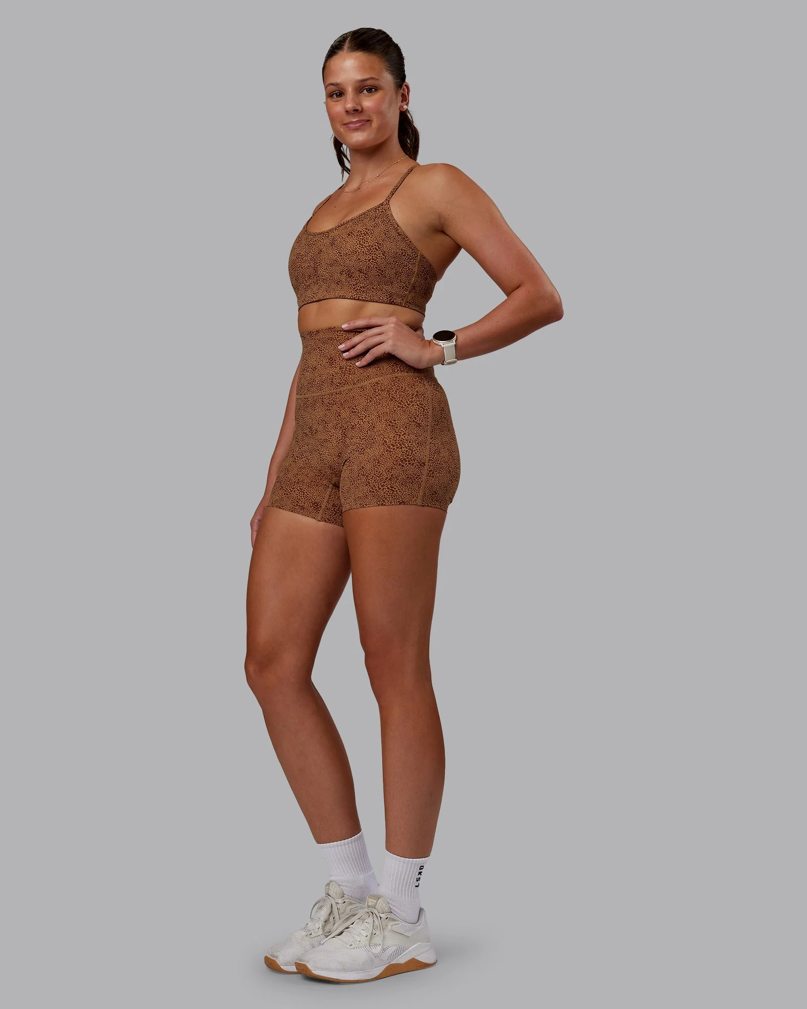 Rush Sports Bra - Caramel Agile Print - Image 6