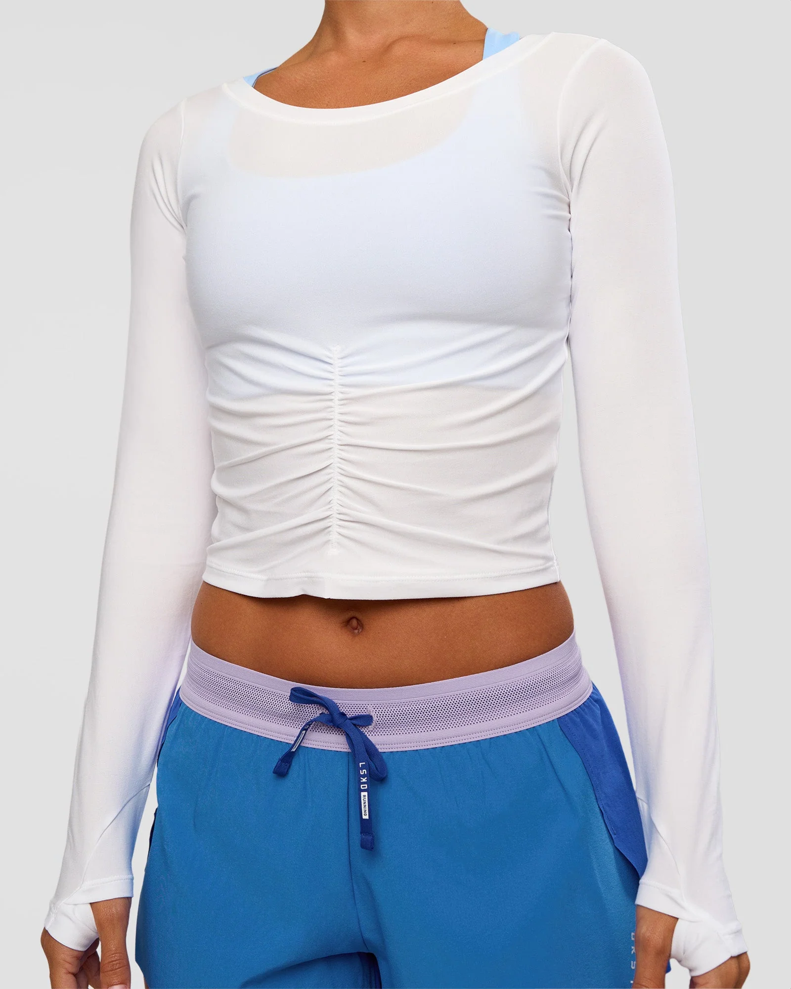 Scrunch Long Sleeve Tee - White - Image 2