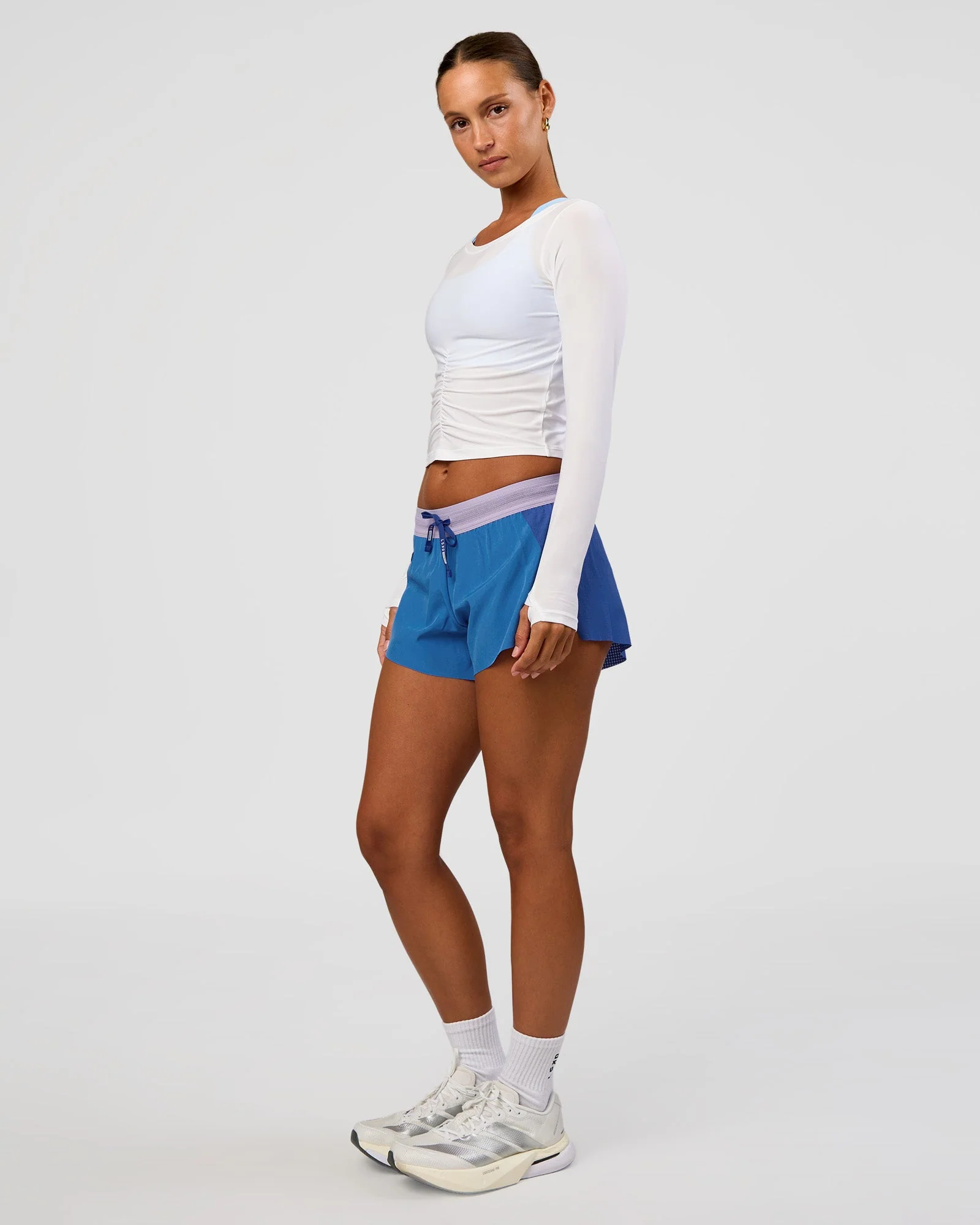 Scrunch Long Sleeve Tee - White - Image 5