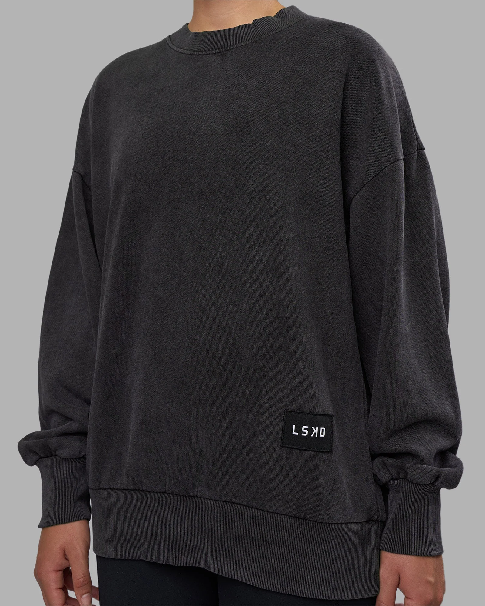 Segmented Oversized Sweater - Black Washed - Image 10