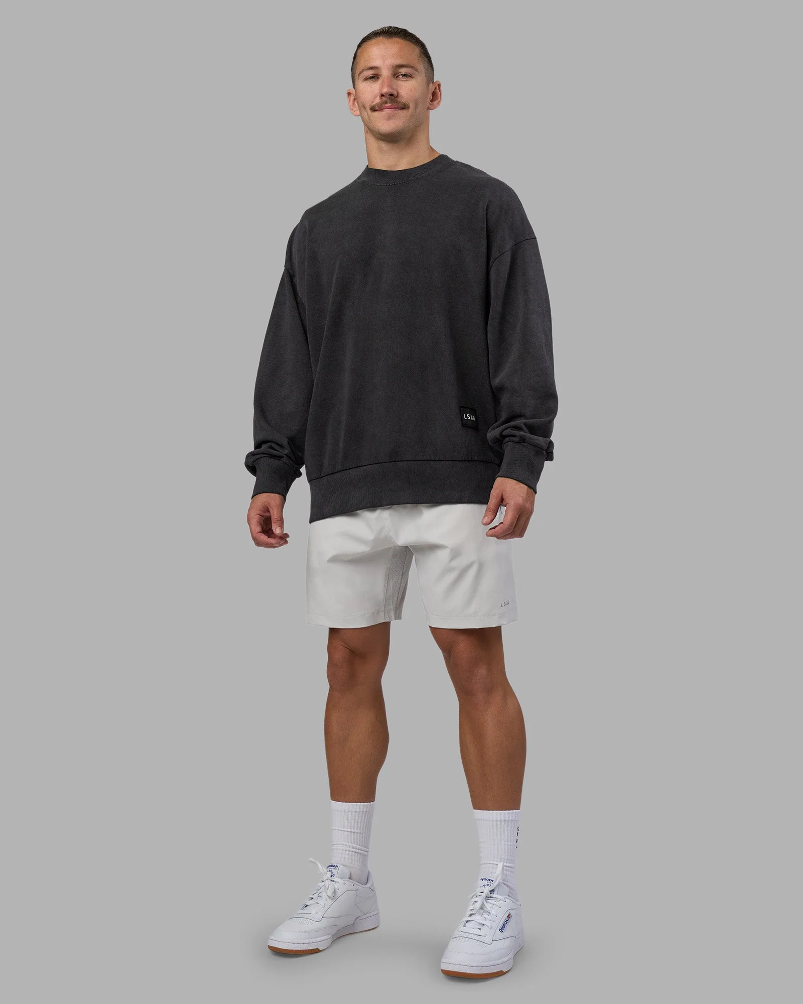 Segmented Oversized Sweater - Black Washed - Image 2