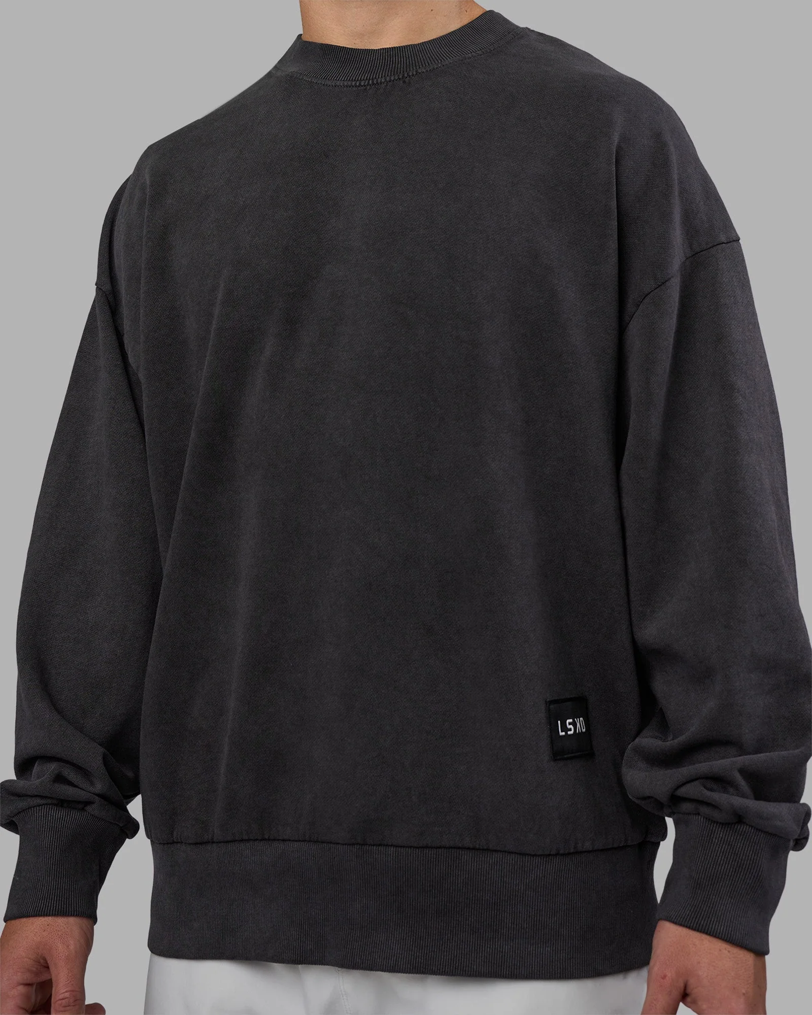 Segmented Oversized Sweater - Black Washed - Image 4