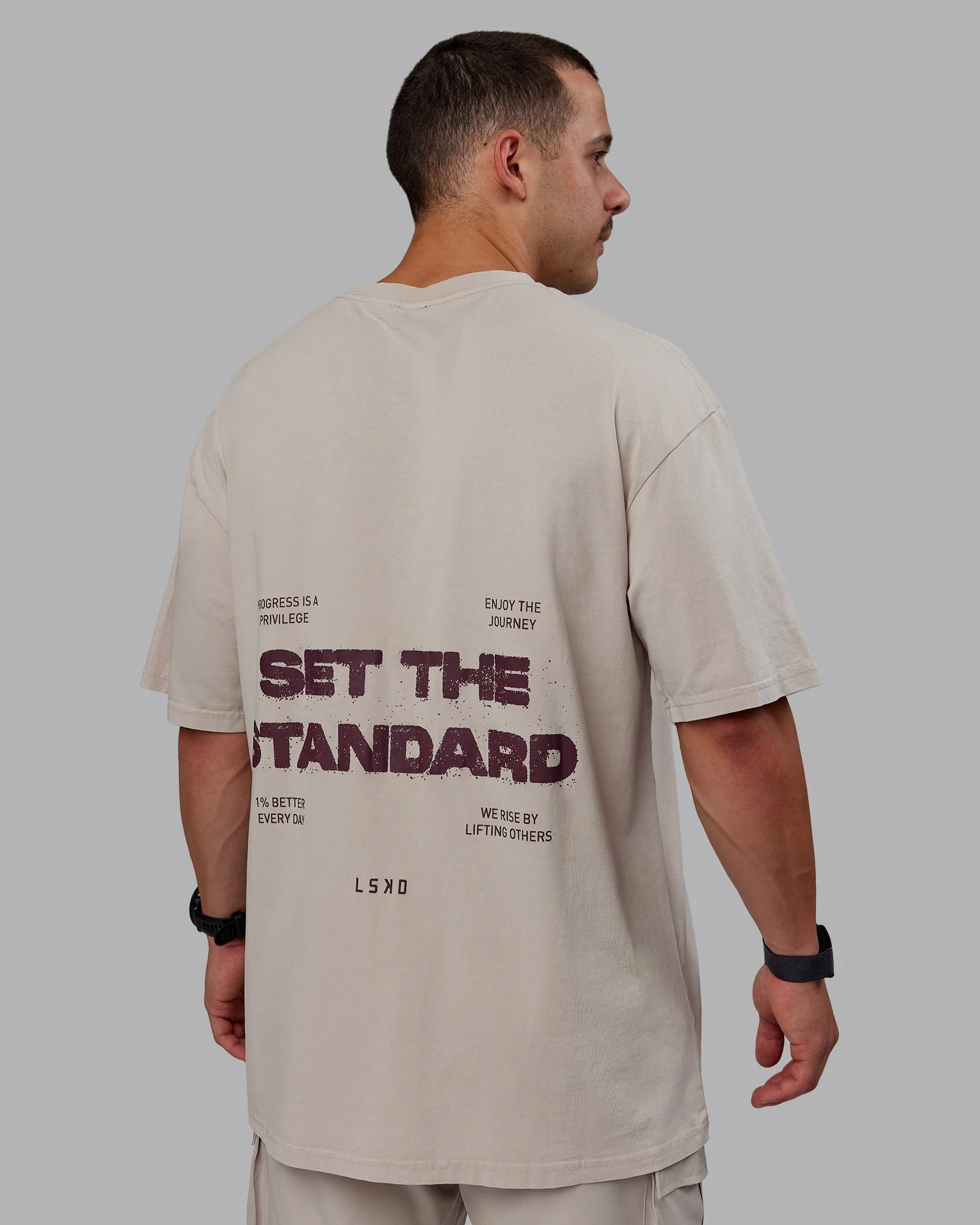 Set The Standard Washed FLXCotton Oversized Tee - Shale Beige - Image 8