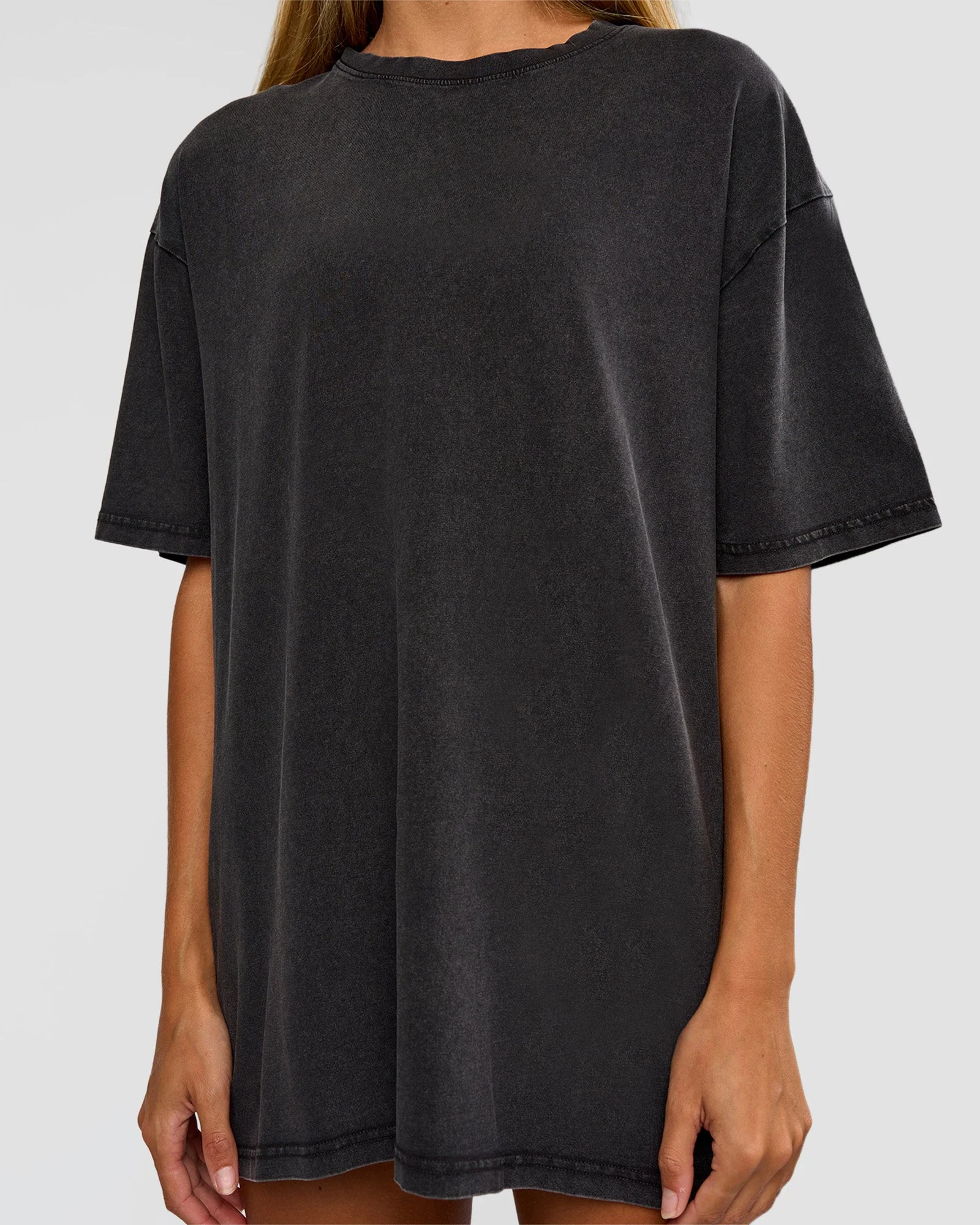 Shadow Mode FLXCotton Oversized Tee - Black Washed - Image 9