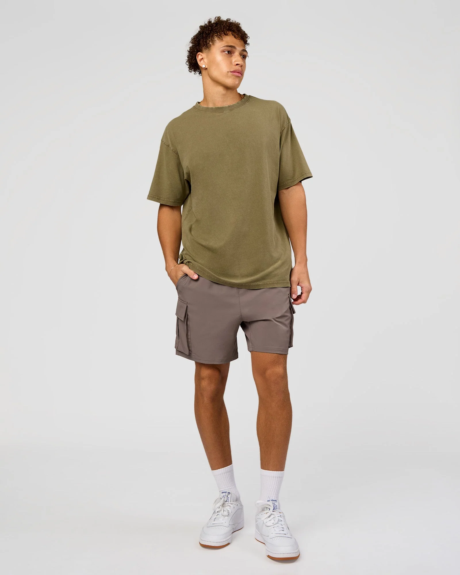 Shadow Mode FLXCotton Oversized Tee - Walnut Grey Washed - Image 6