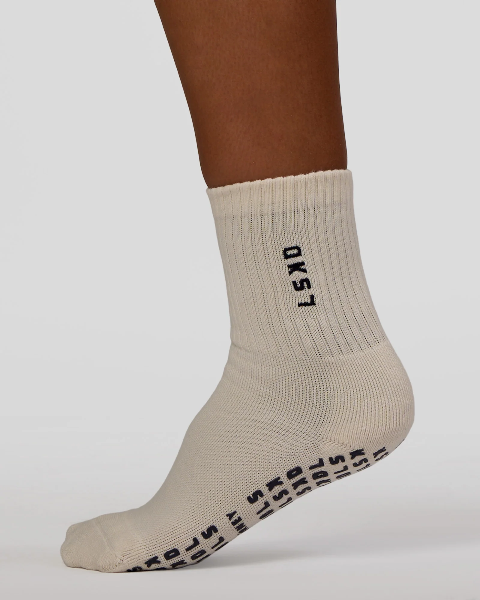 Signal Pilates Crew Grip Socks 2.0 - Off White-Future Navy - Image 3