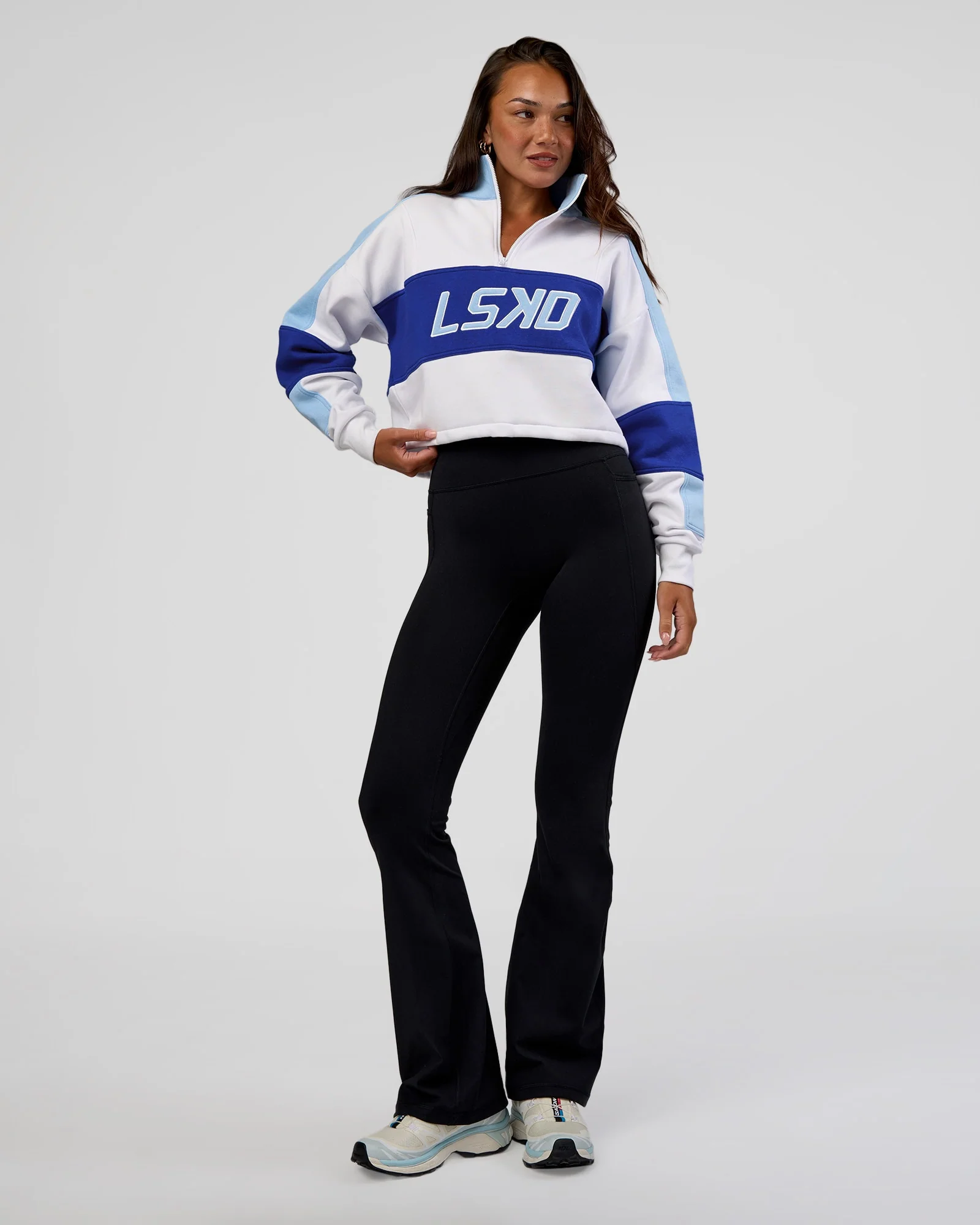 Slam Quarter Zip Sweater - White-Electric Indigo - Image 5