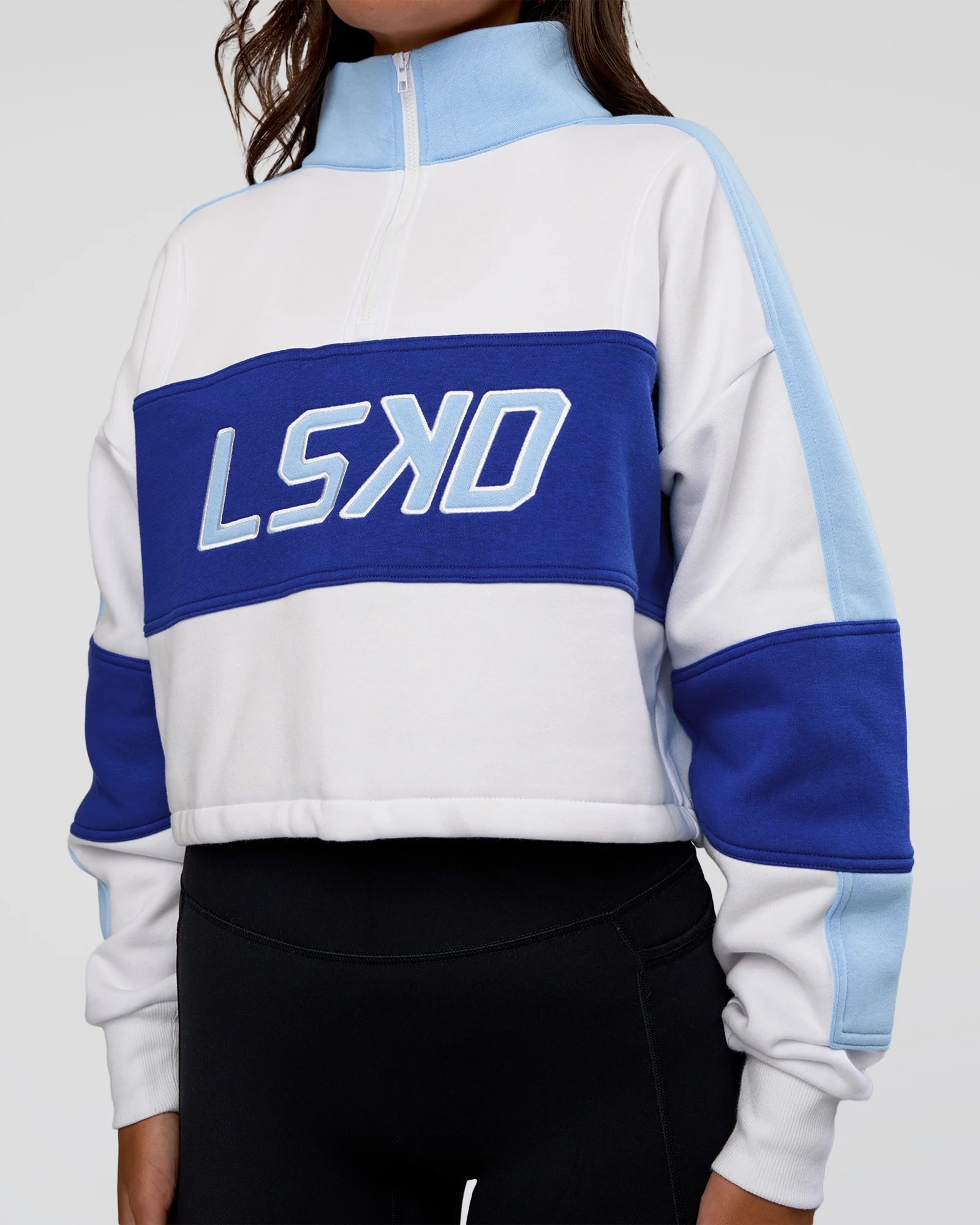 Slam Quarter Zip Sweater - White-Electric Indigo - Image 6