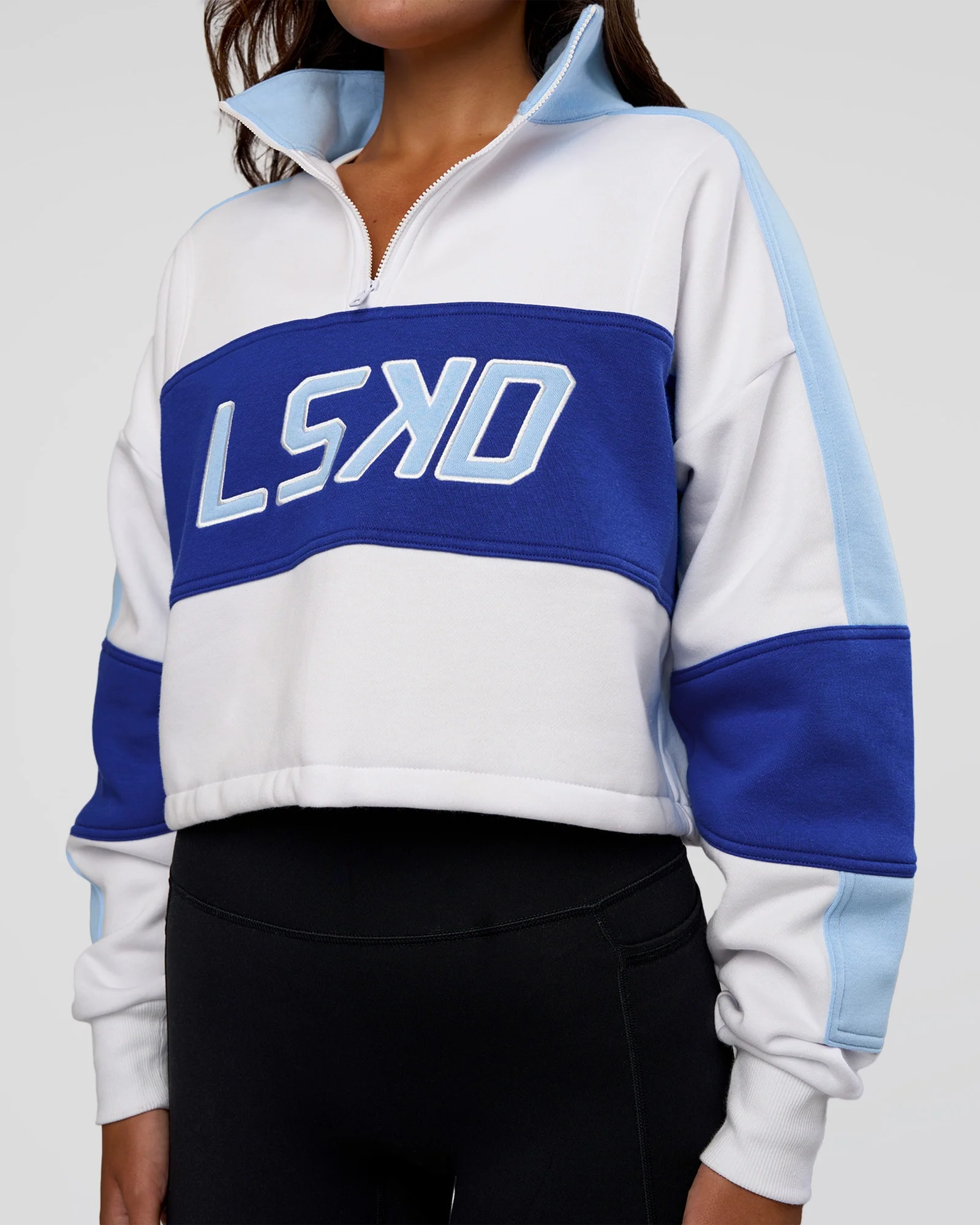 Slam Quarter Zip Sweater - White-Electric Indigo - Image 8