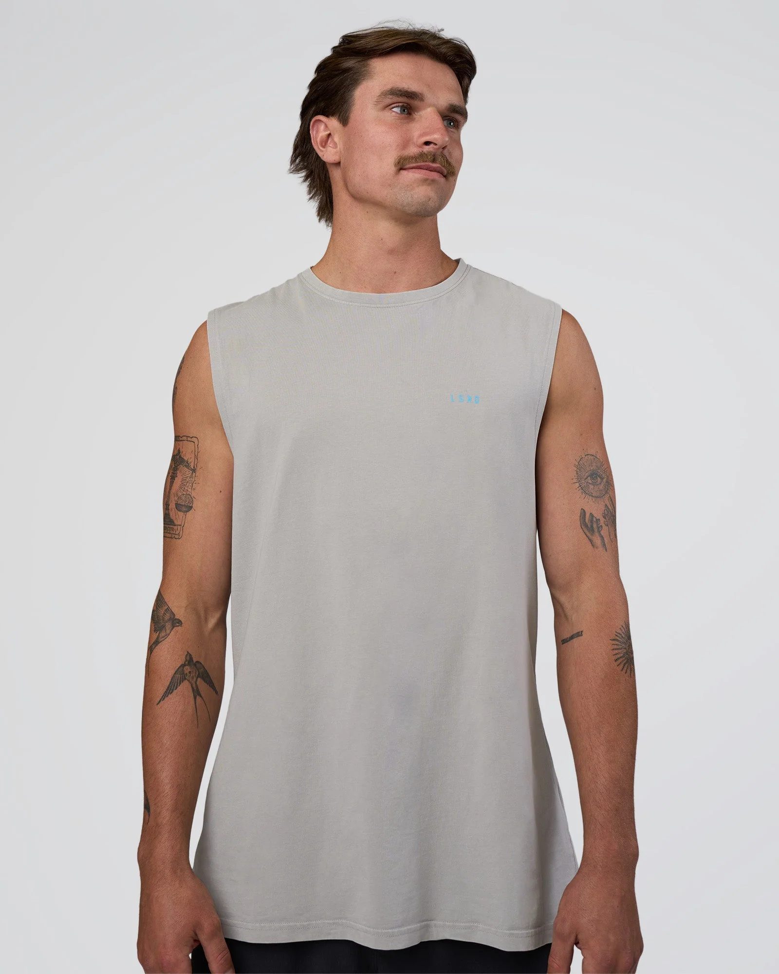 Lifting Club FLXCotton Tank - Washed Alloy-Baltic Sea - Image 4