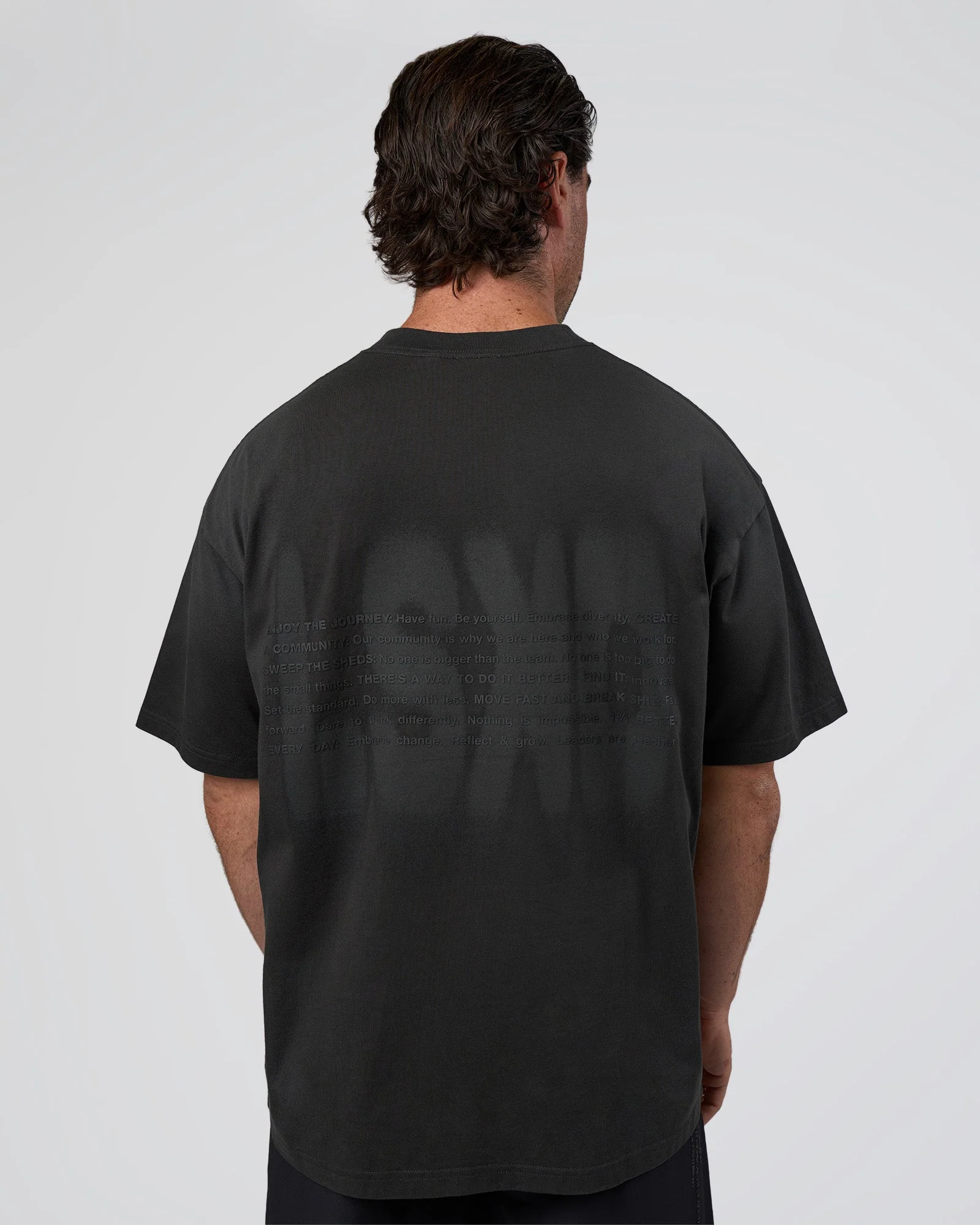 Spray Heavyweight Unisex Oversized Tee - Charcoal Washed - Image 2