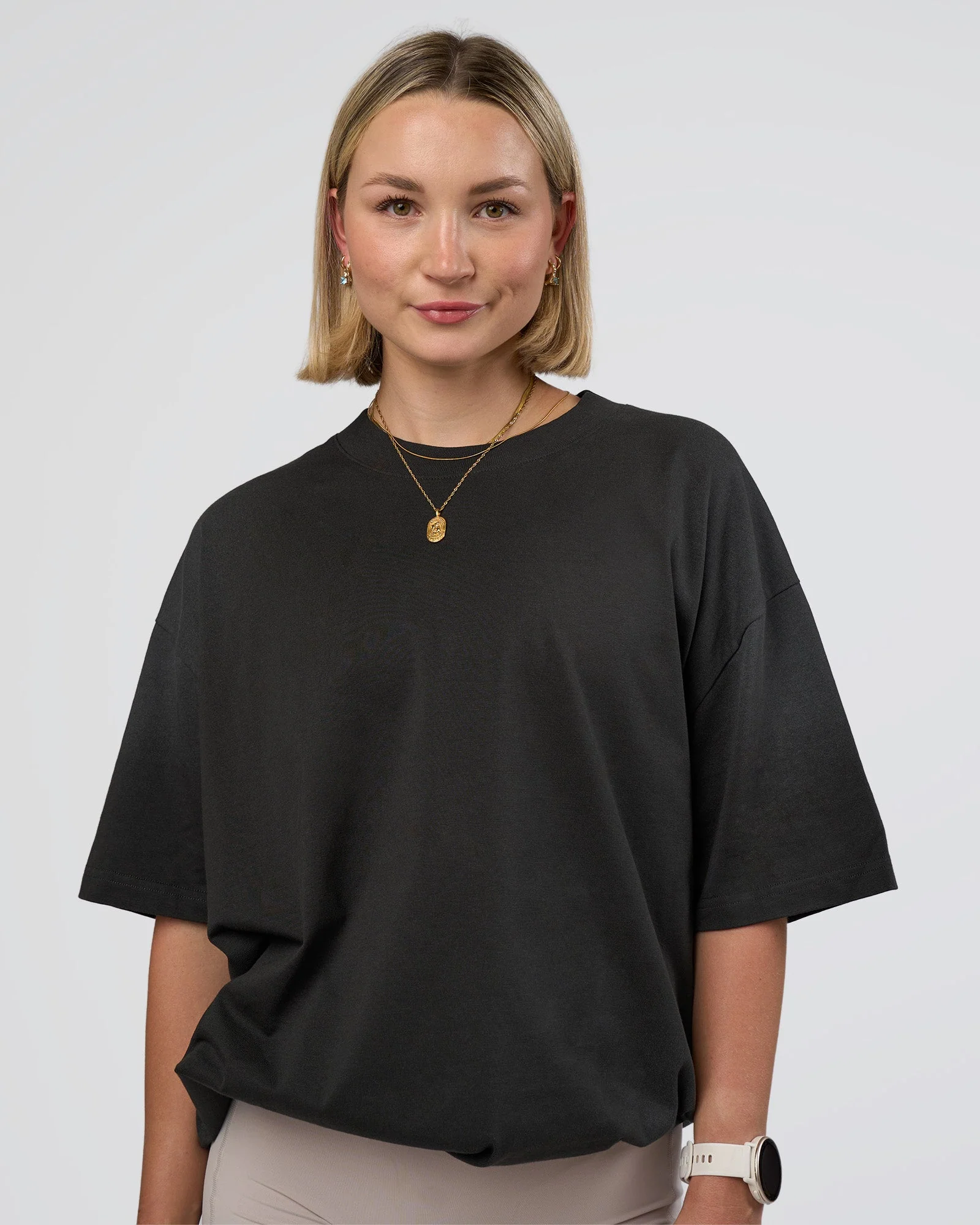Spray Heavyweight Unisex Oversized Tee - Charcoal Washed - Image 5