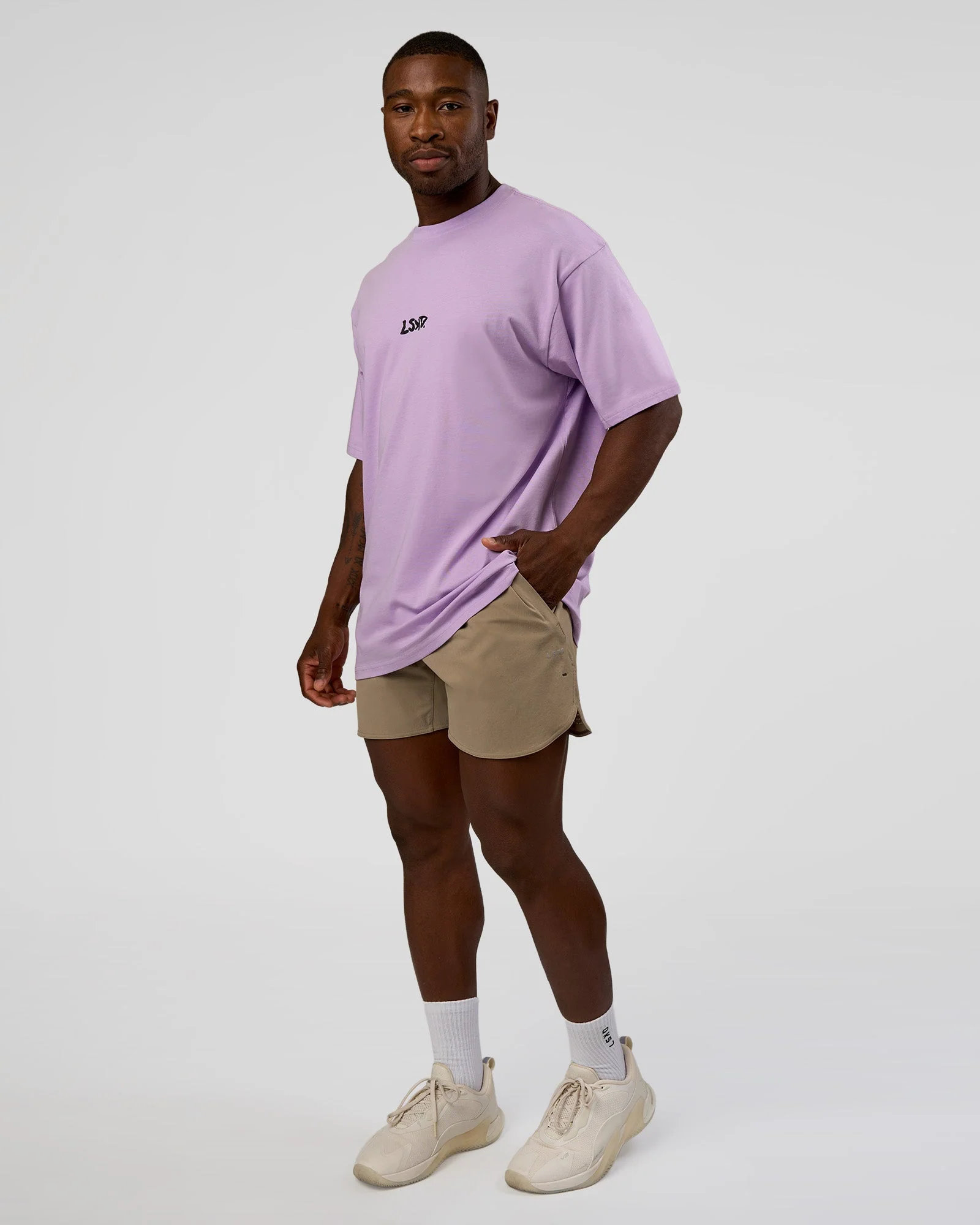 Standard Issue FLXCotton Oversized Tee - Pale Lilac-Black - Image 3
