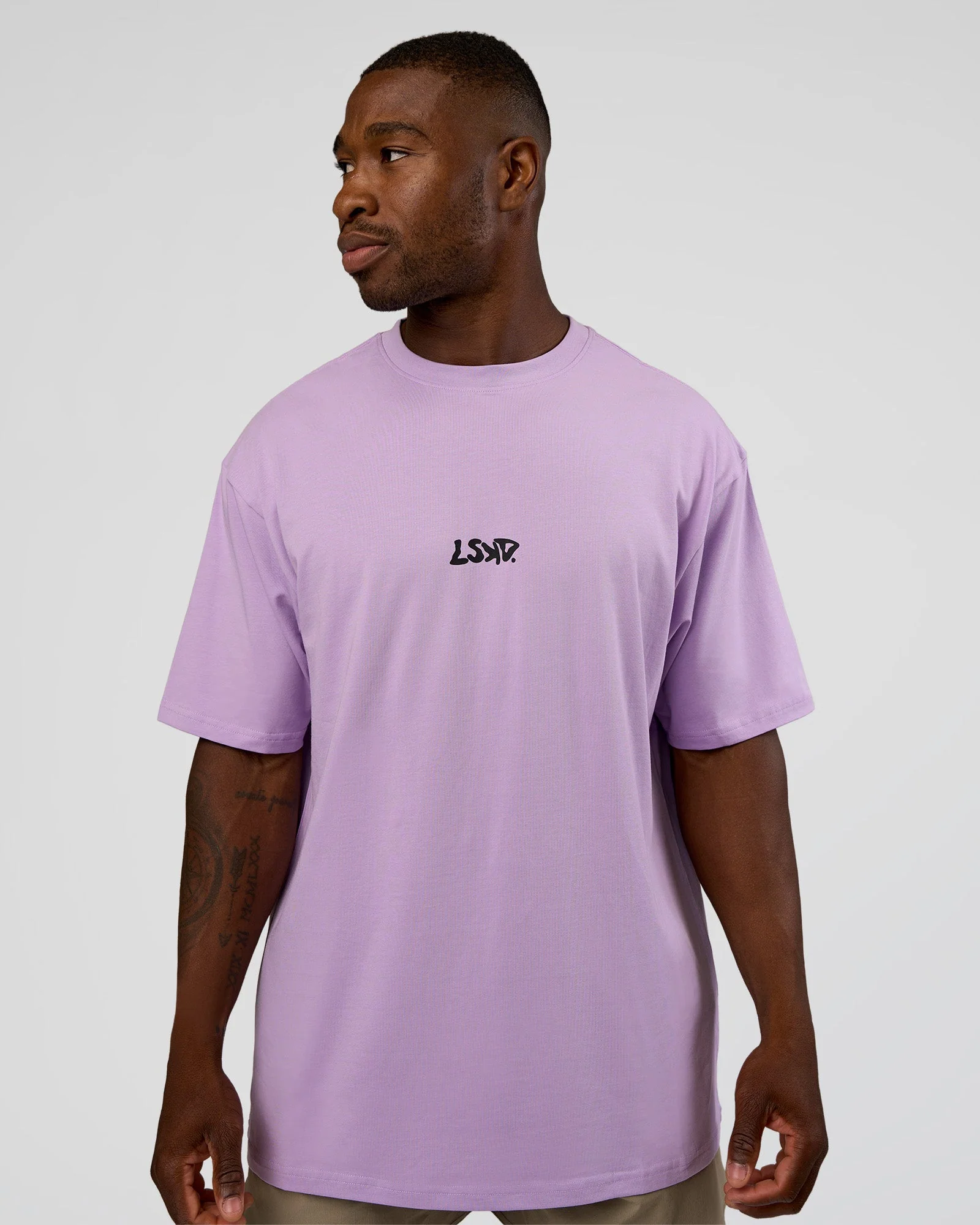 Standard Issue FLXCotton Oversized Tee - Pale Lilac-Black - Image 7
