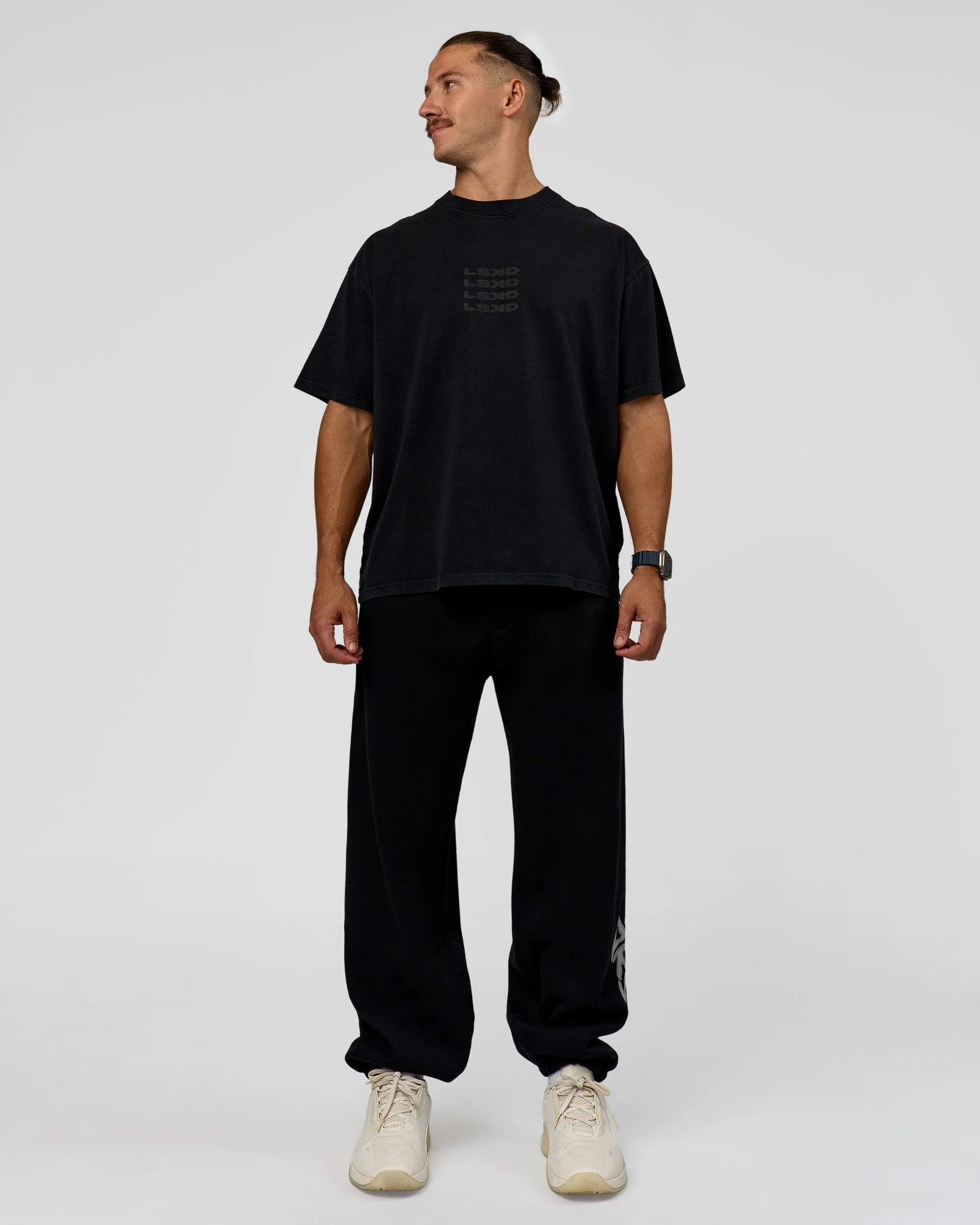 Static Grit Baggy Track Pant - Black-Alloy - Image 3
