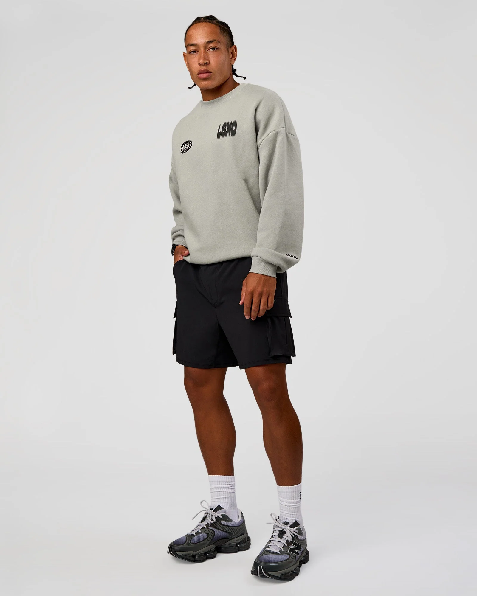 Static Grit Boxy Crew - Alloy-Black - Image 10