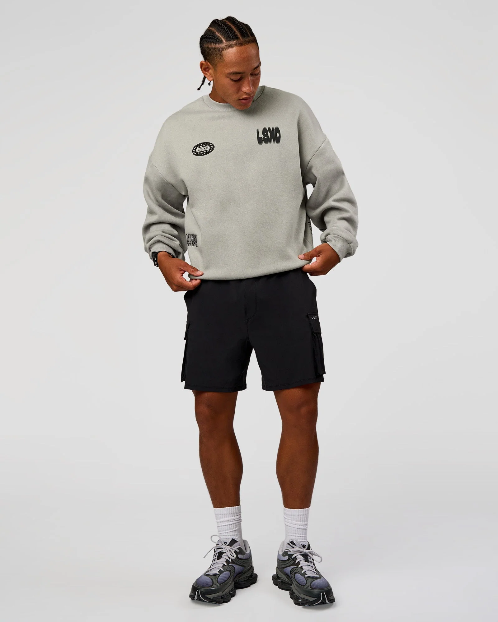 Static Grit Boxy Crew - Alloy-Black - Image 6