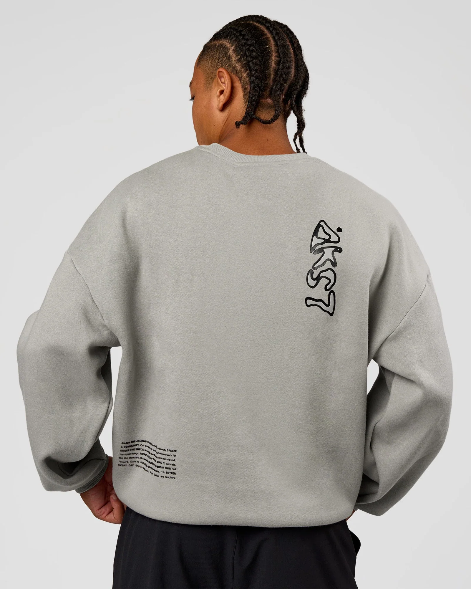 Static Grit Boxy Crew - Alloy-Black - Image 7