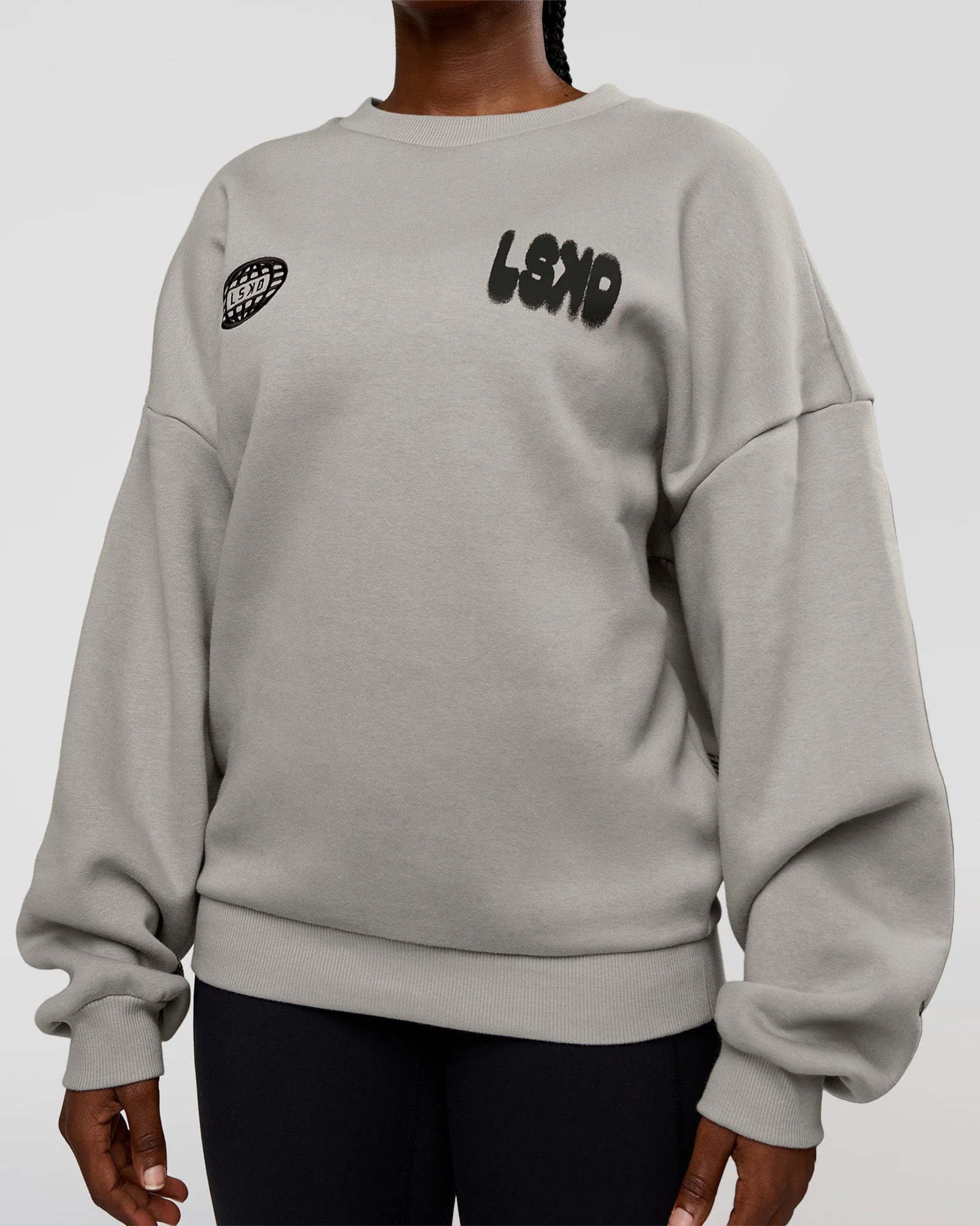 Static Grit Boxy Crew - Alloy-Black - Image 9