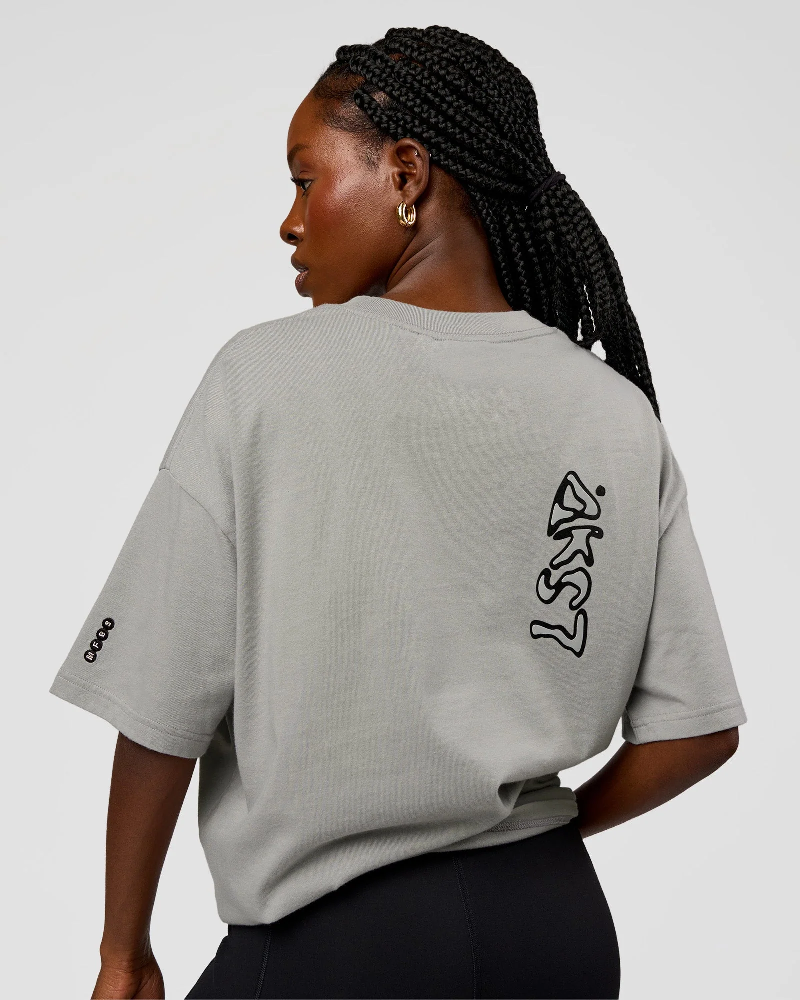 Static Grit Heavyweight Oversized Tee - Alloy-Black - Image 5