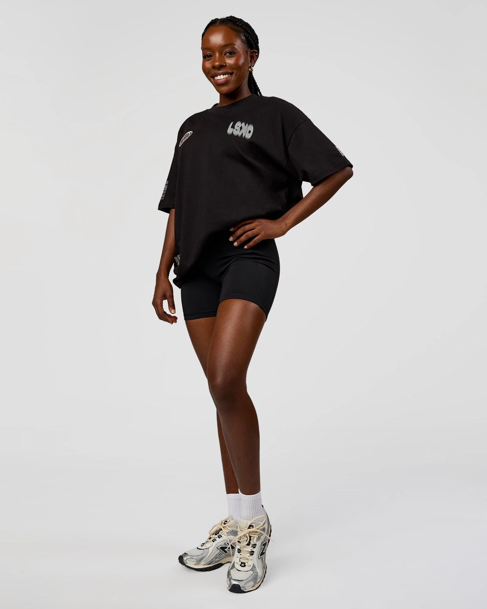 Static Grit Heavyweight Oversized Tee - Black-Alloy - Image 5