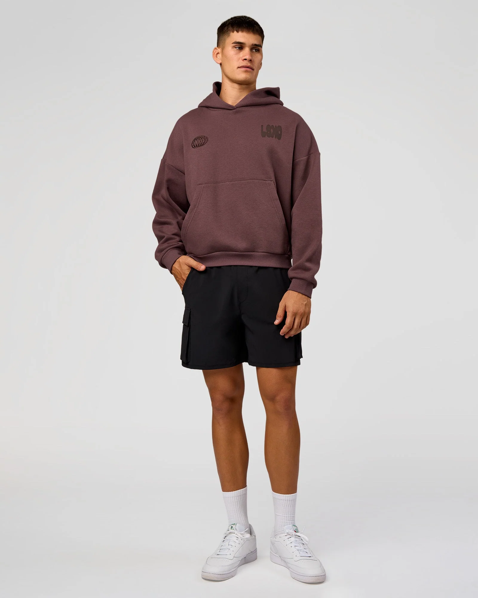 Static Grit Unisex Boxy Hoodie - Cocoa Powder-Hot Chocolate - Image 6