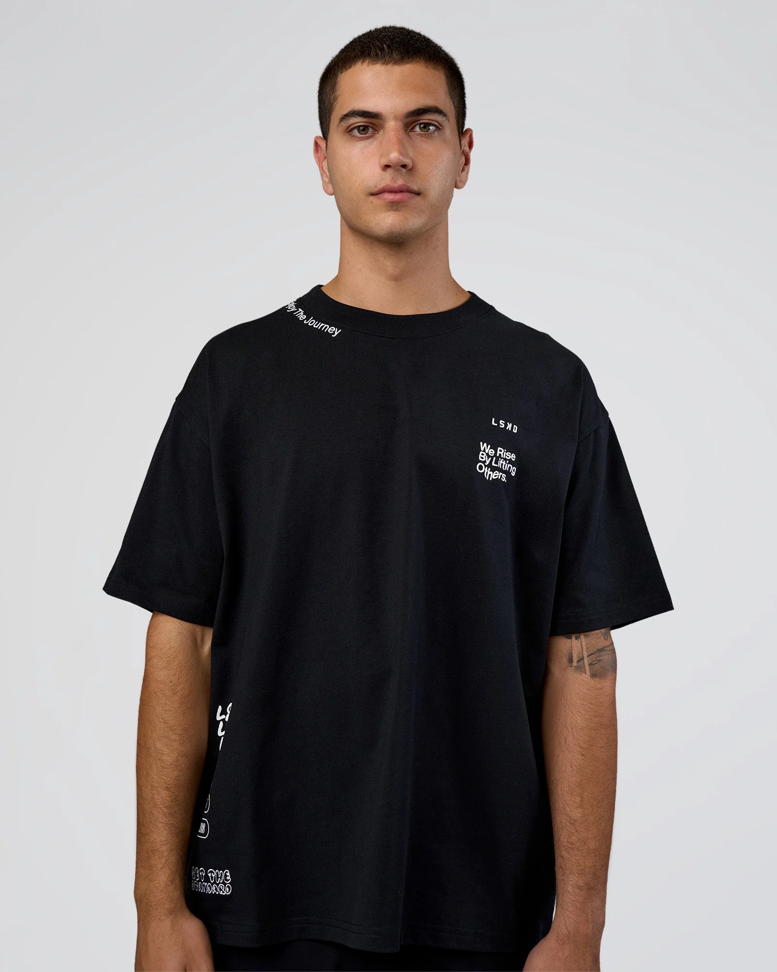 Sticker Heavyweight Oversized Tee - Black-White - Image 2