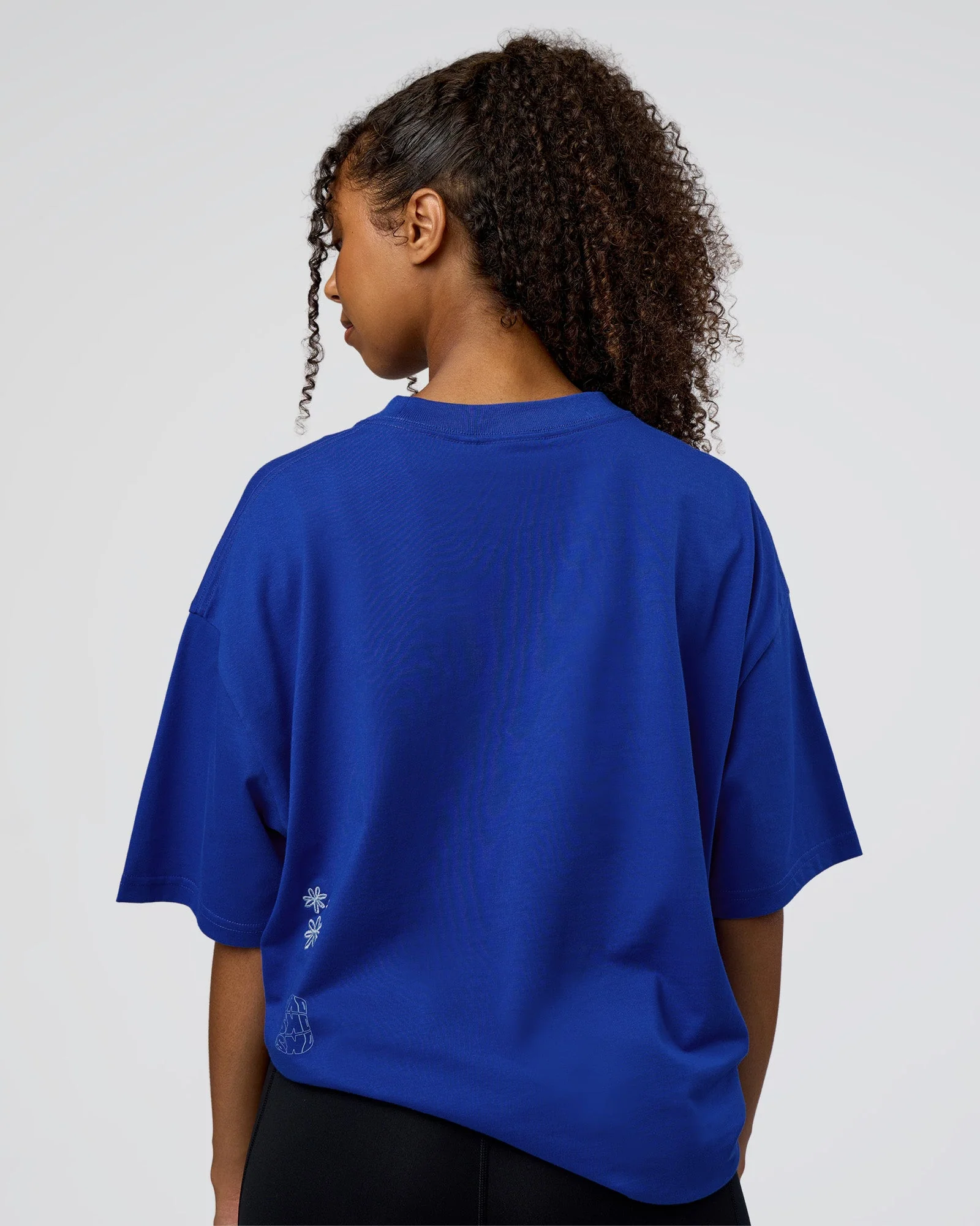 Sticker Heavyweight Oversized Tee - Electric Indigo-Baltic Sea - Image 5