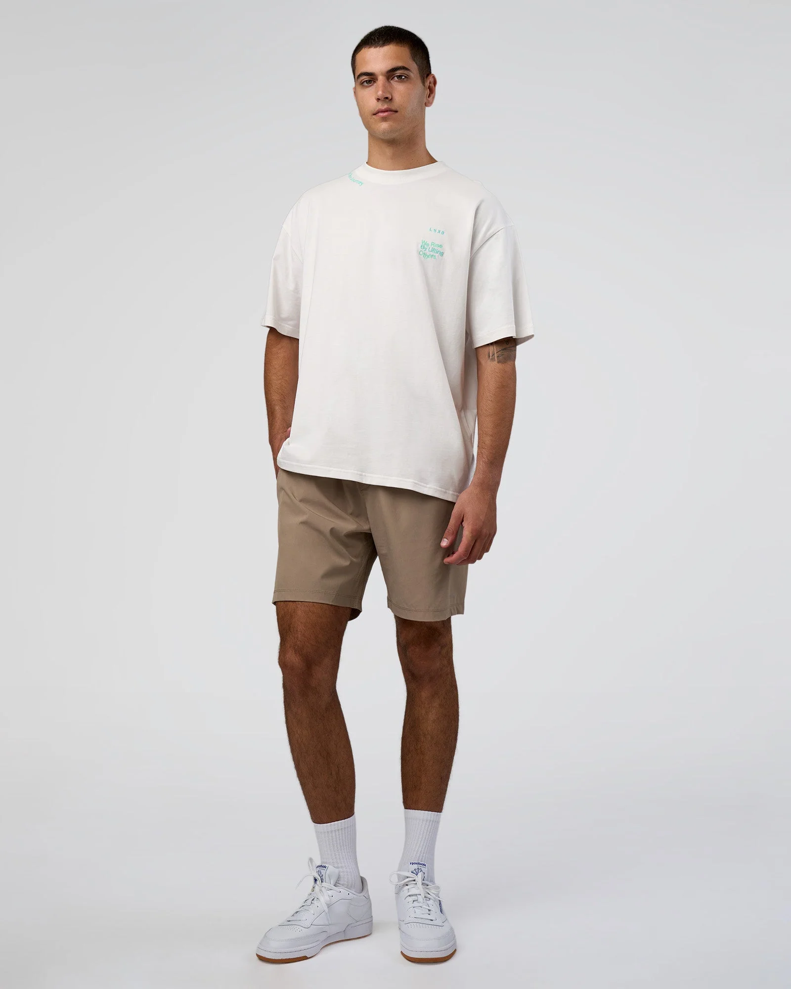 Sticker Heavyweight Oversized Tee - Off White-Jelly Mint - Image 7