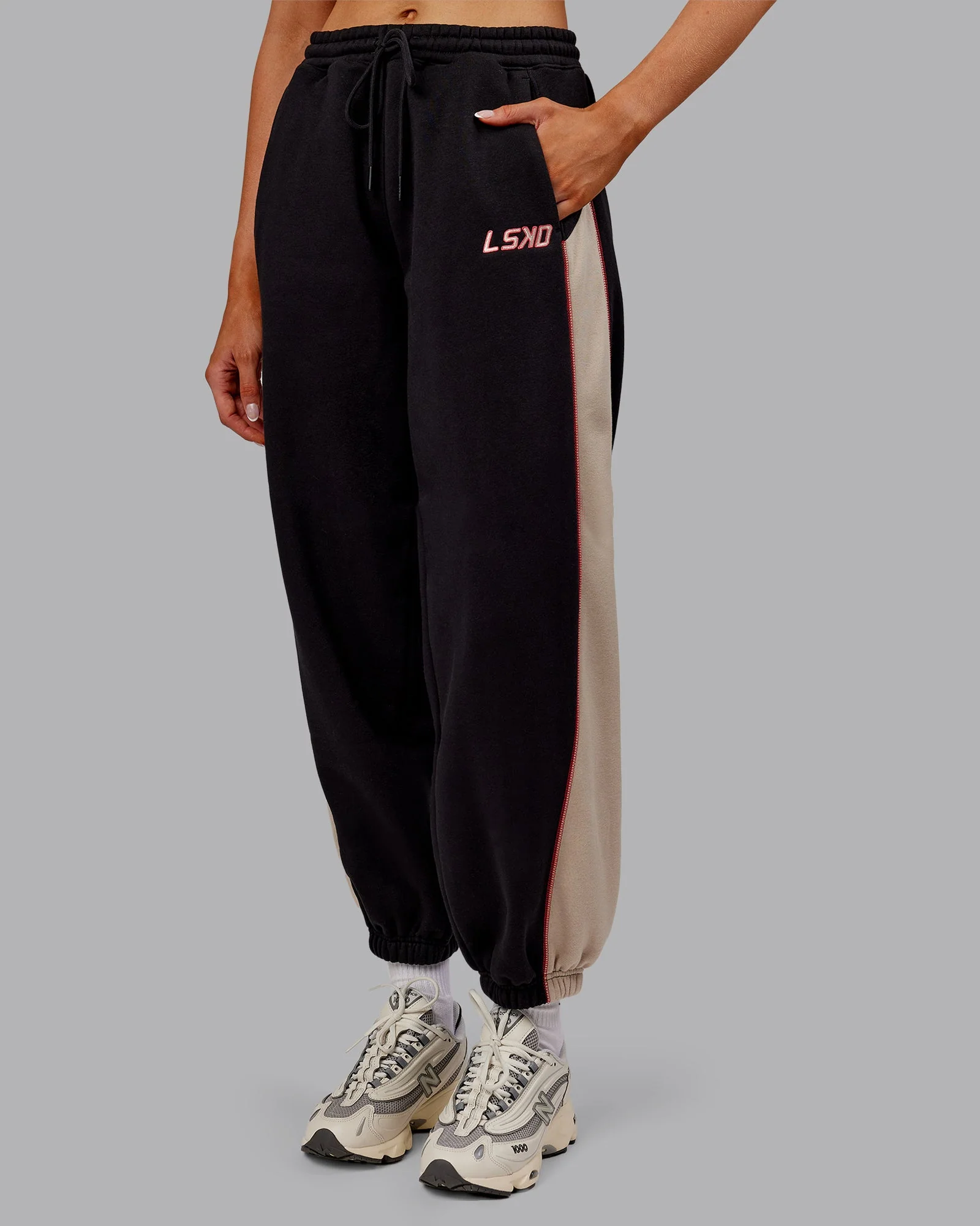 Stitch Up Fleece Sweat Pant - Black/Shale Beige - Image 7