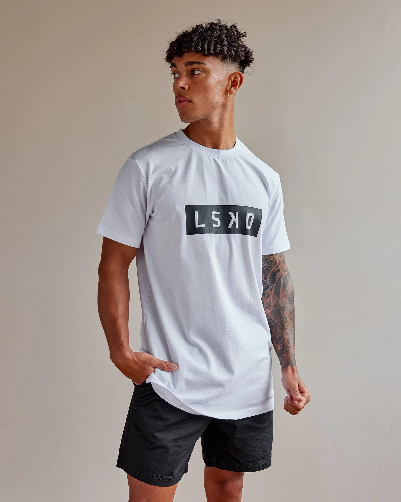 Strength FLXCotton Tee - White-Black - Image 2
