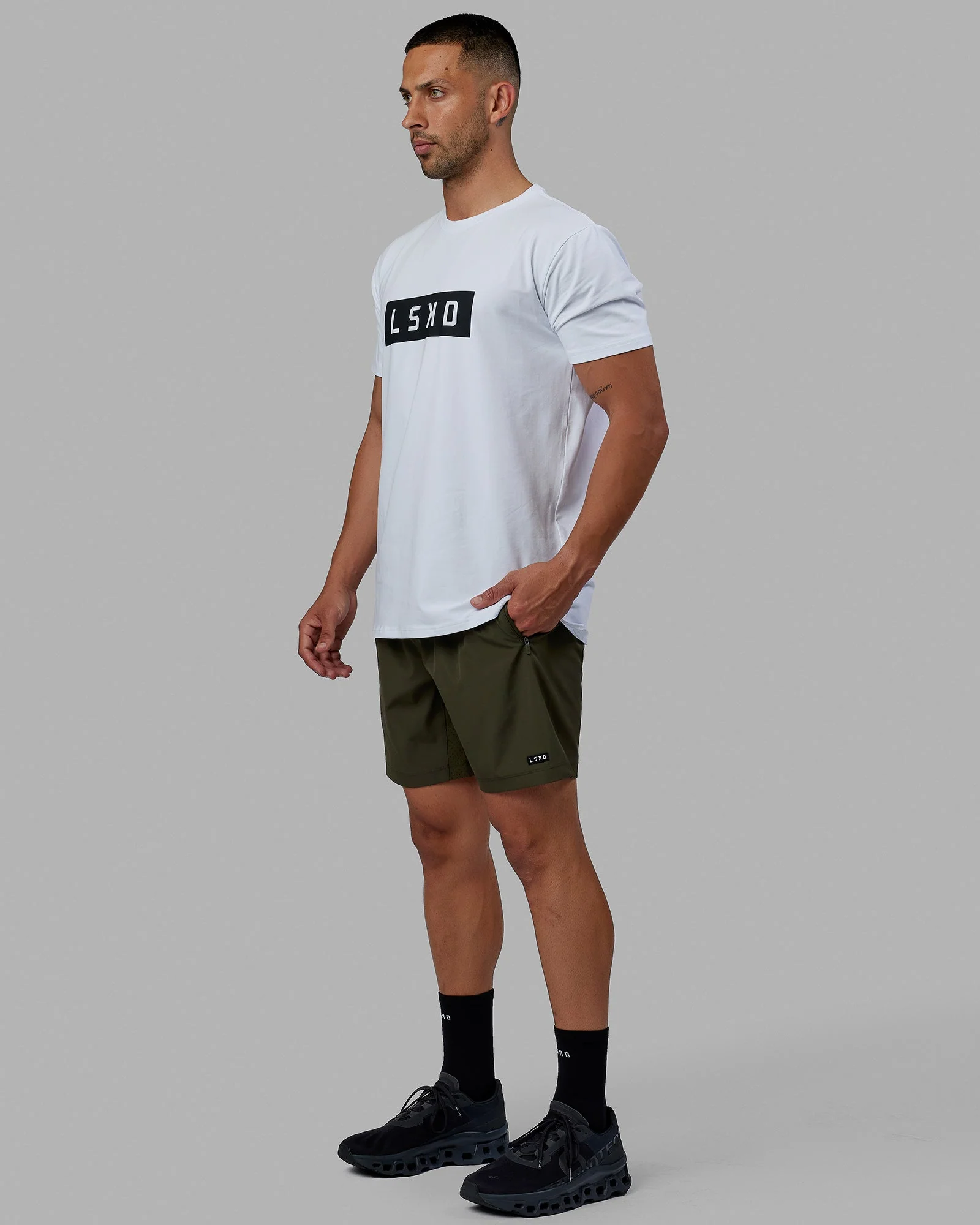 Strength FLXCotton Tee - White-Black - Image 3