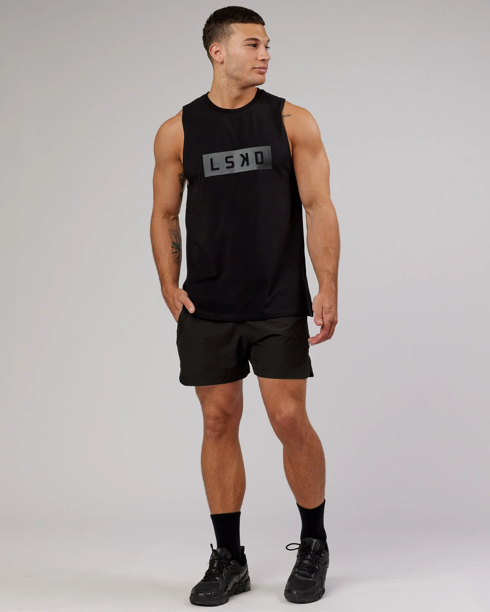 Strength FLXCotton Training Fit Tank - Black-Black - Image 3