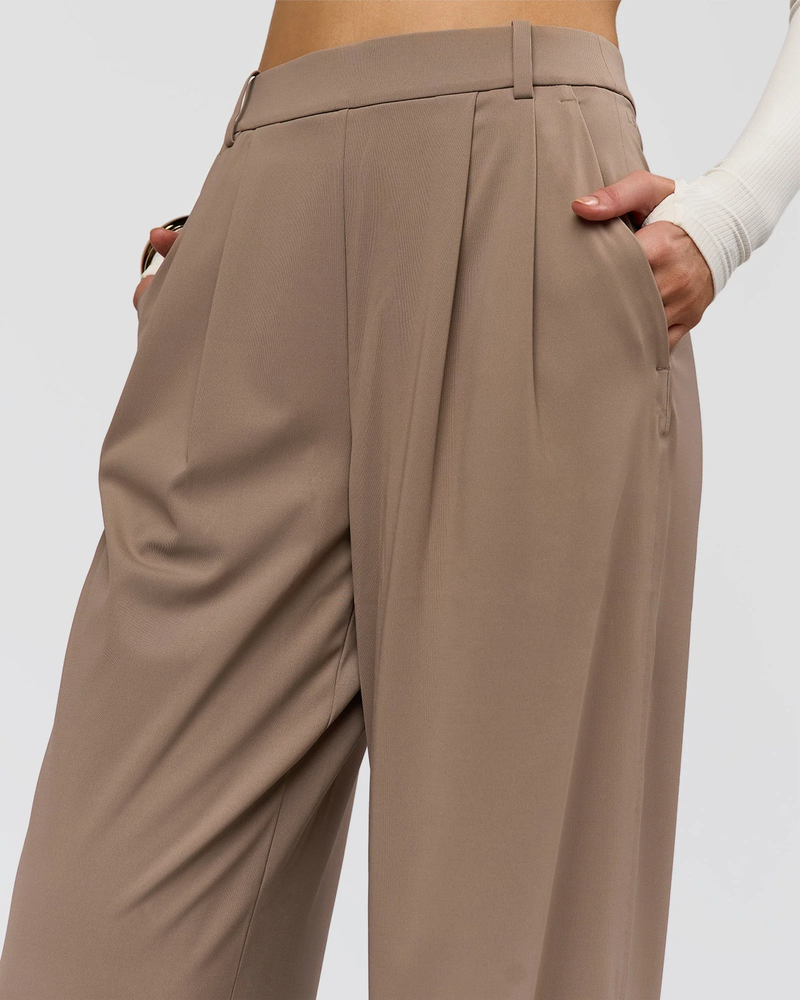 StretchShift Wide Leg Pant - Taupe Ash - Image 3