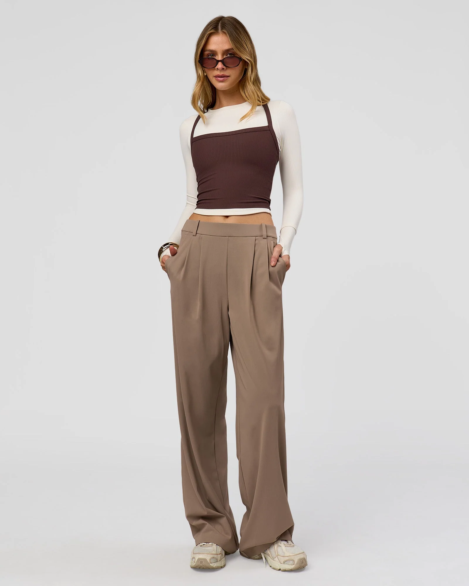 StretchShift Wide Leg Pant - Taupe Ash - Image 5